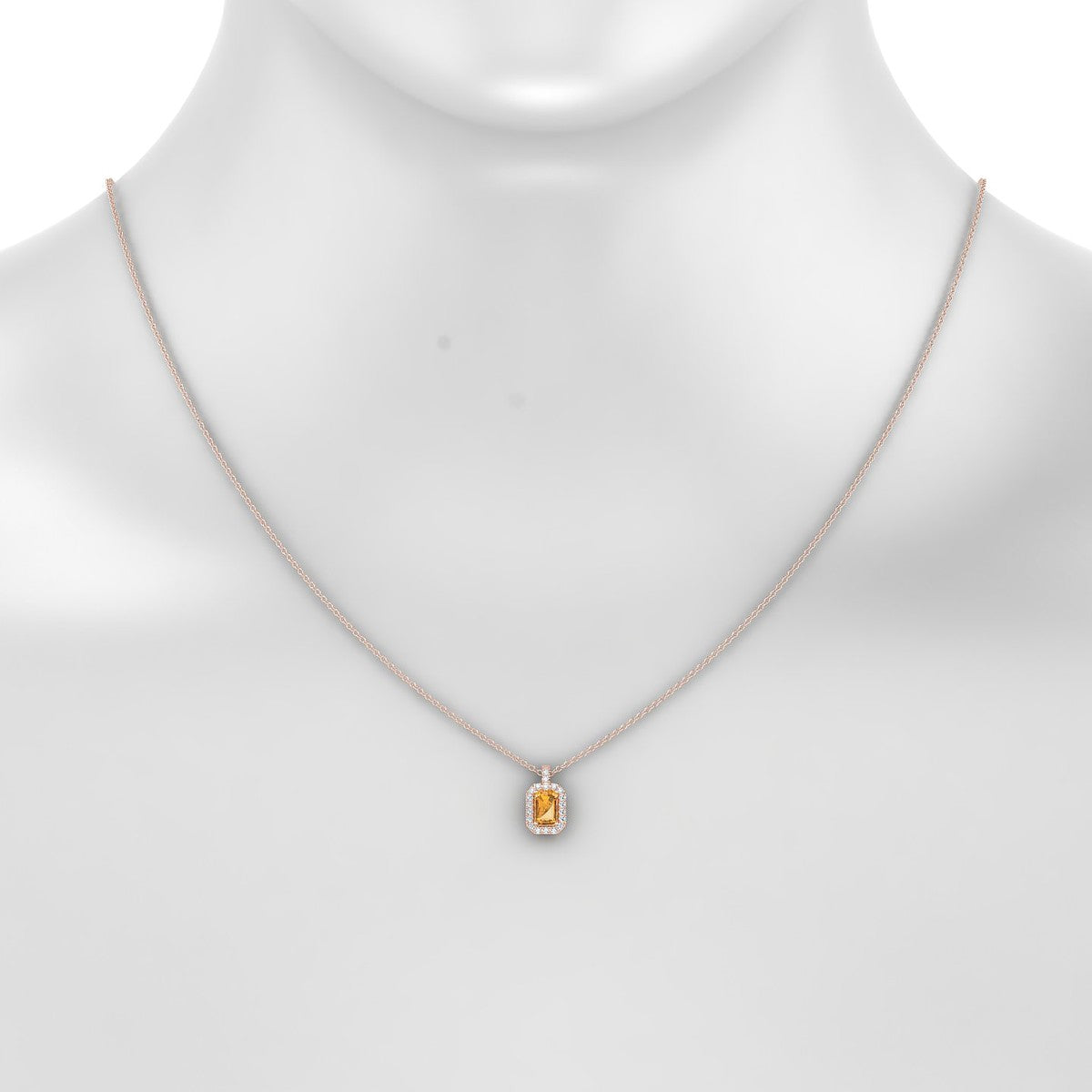 Sunrise | 18k Rose Gold 6 x 4 mm Emerald Citrine Pendant