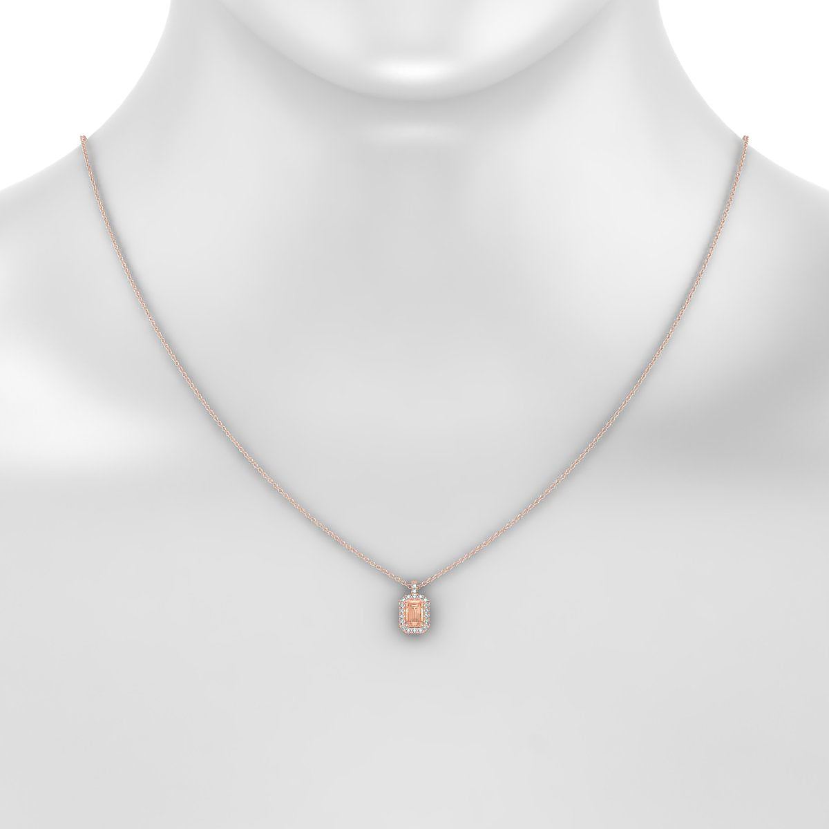 Sunrise | 18k Rose Gold 6 x 4 mm Emerald Morganite Pendant