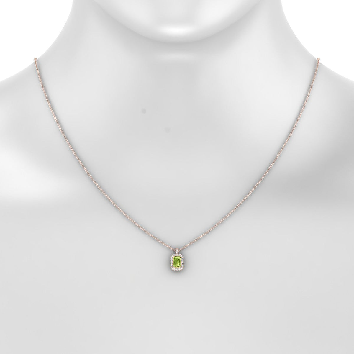 Sunrise | 18k Rose Gold 6 x 4 mm Emerald Peridot Pendant
