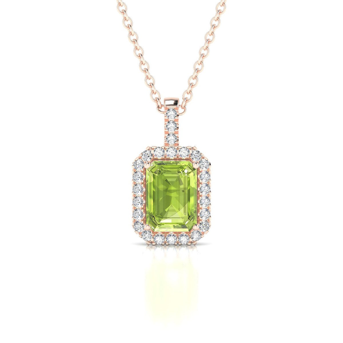 Sunrise | 18k Rose Gold 7 x 5 mm Emerald Peridot Pendant