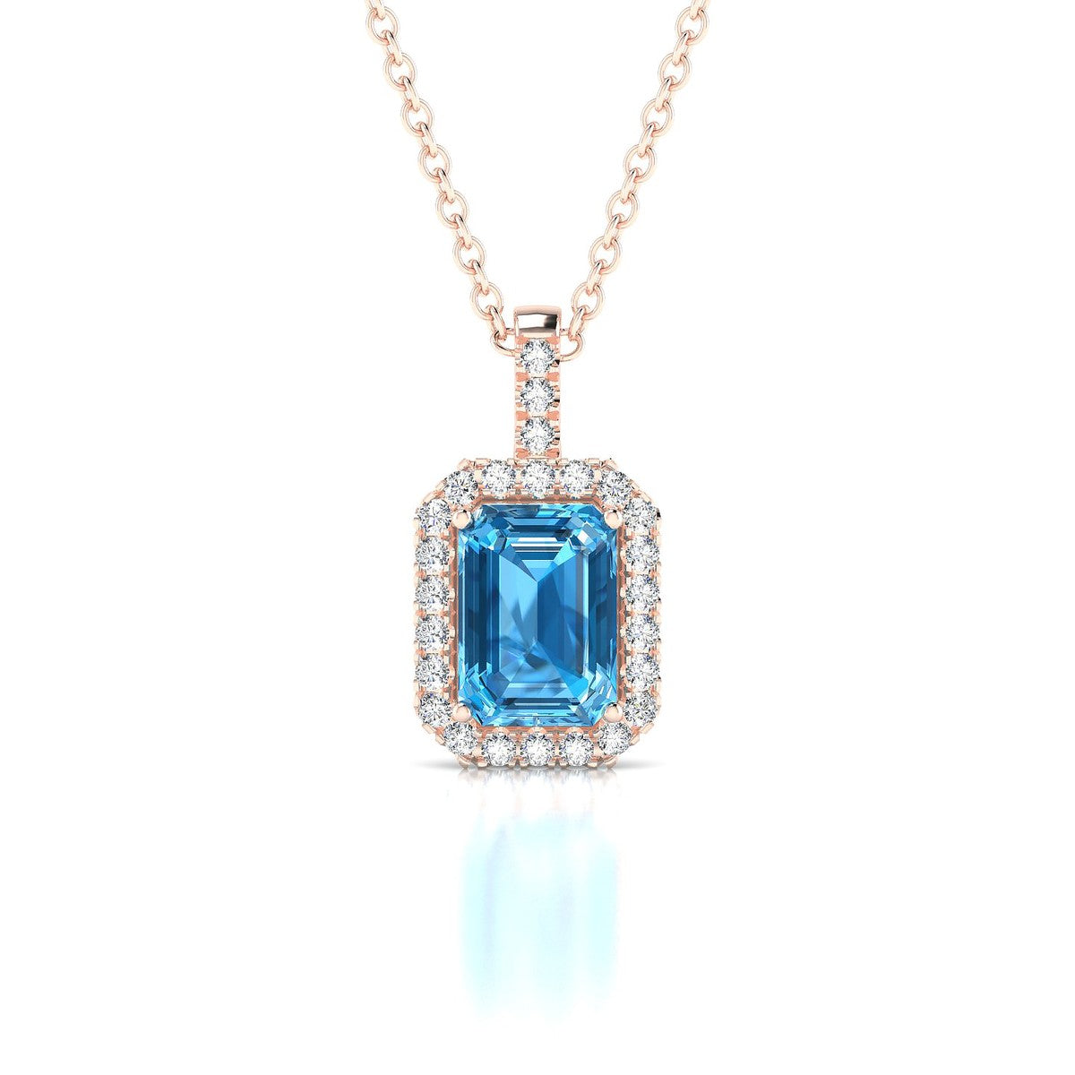 Sunrise | 18k Rose Gold 7 x 5 mm Emerald Topaz Pendant