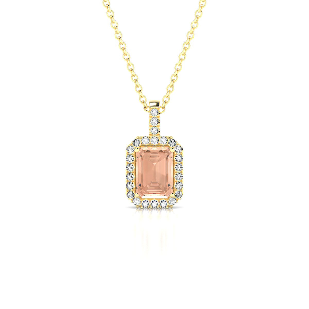 Sunrise | 18k Yellow Gold 7 x 5 mm Emerald Morganite Pendant