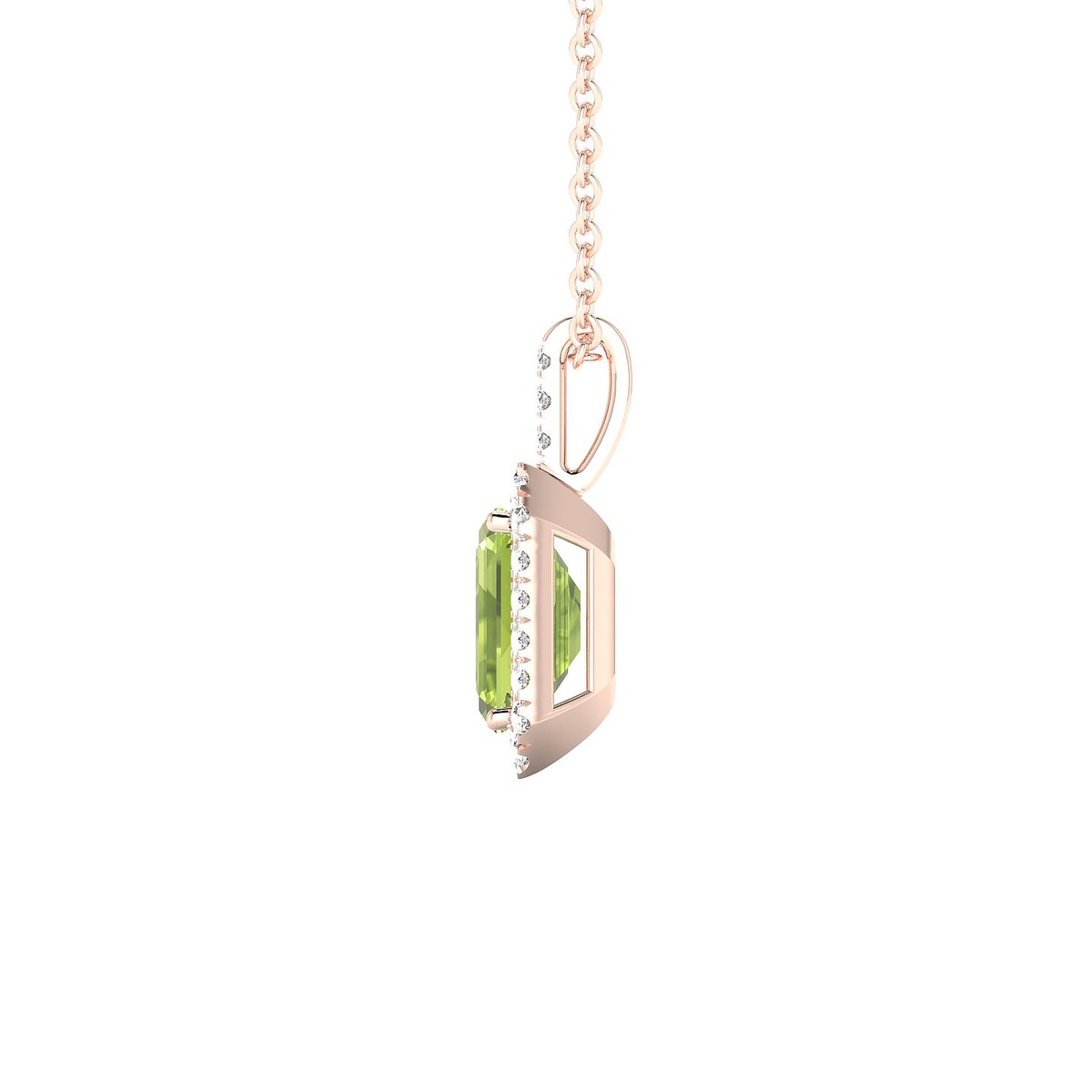 Sunrise | 18k Rose Gold 7 x 5 mm Emerald Peridot Pendant