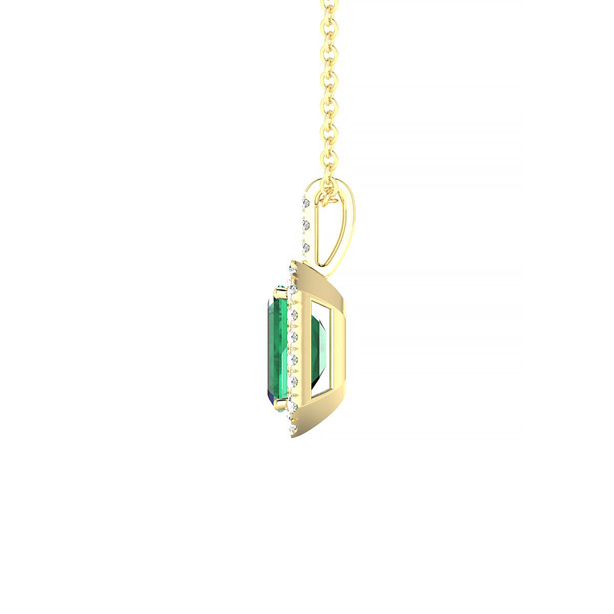 Sunrise | 18k Yellow Gold 7 x 5 mm Emerald Emerald Pendant