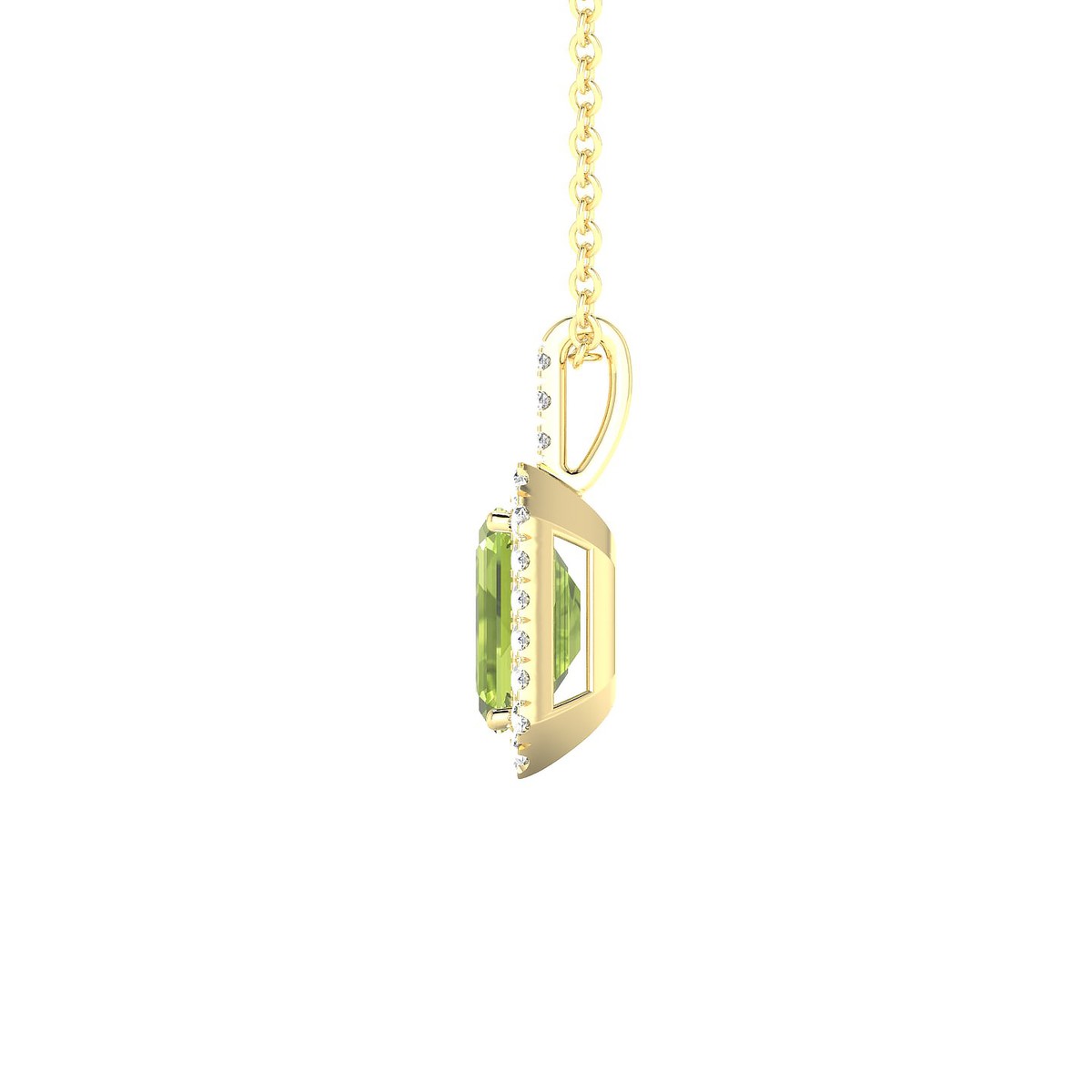 Sunrise | 18k Yellow Gold 7 x 5 mm Emerald Peridot Pendant