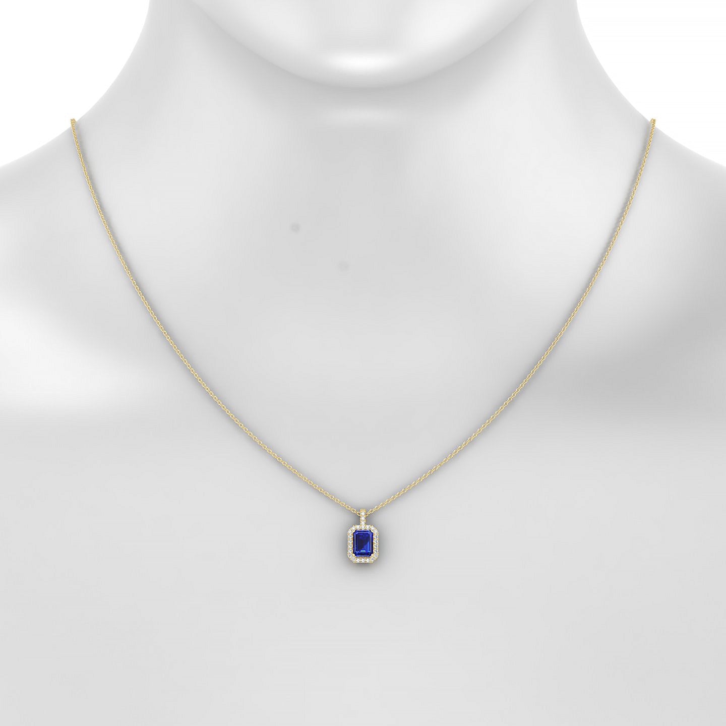 Sunrise | 18k Yellow Gold 7 x 5 mm Emerald Sapphire Pendant