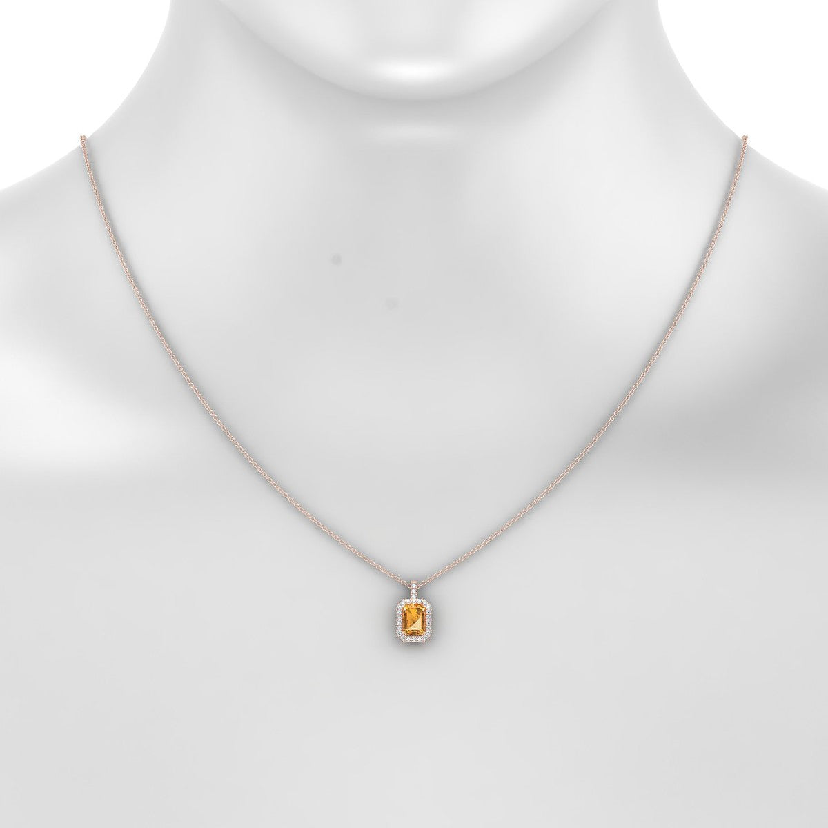 Sunrise | 18k Rose Gold 7 x 5 mm Emerald Citrine Pendant