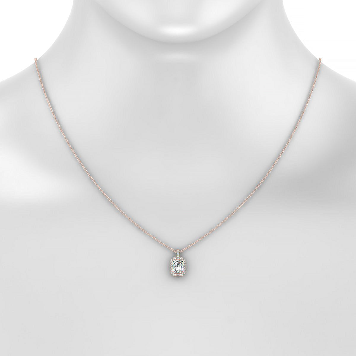 Sunrise | 18k Rose Gold 7 x 5 mm Emerald Diamond Pendant