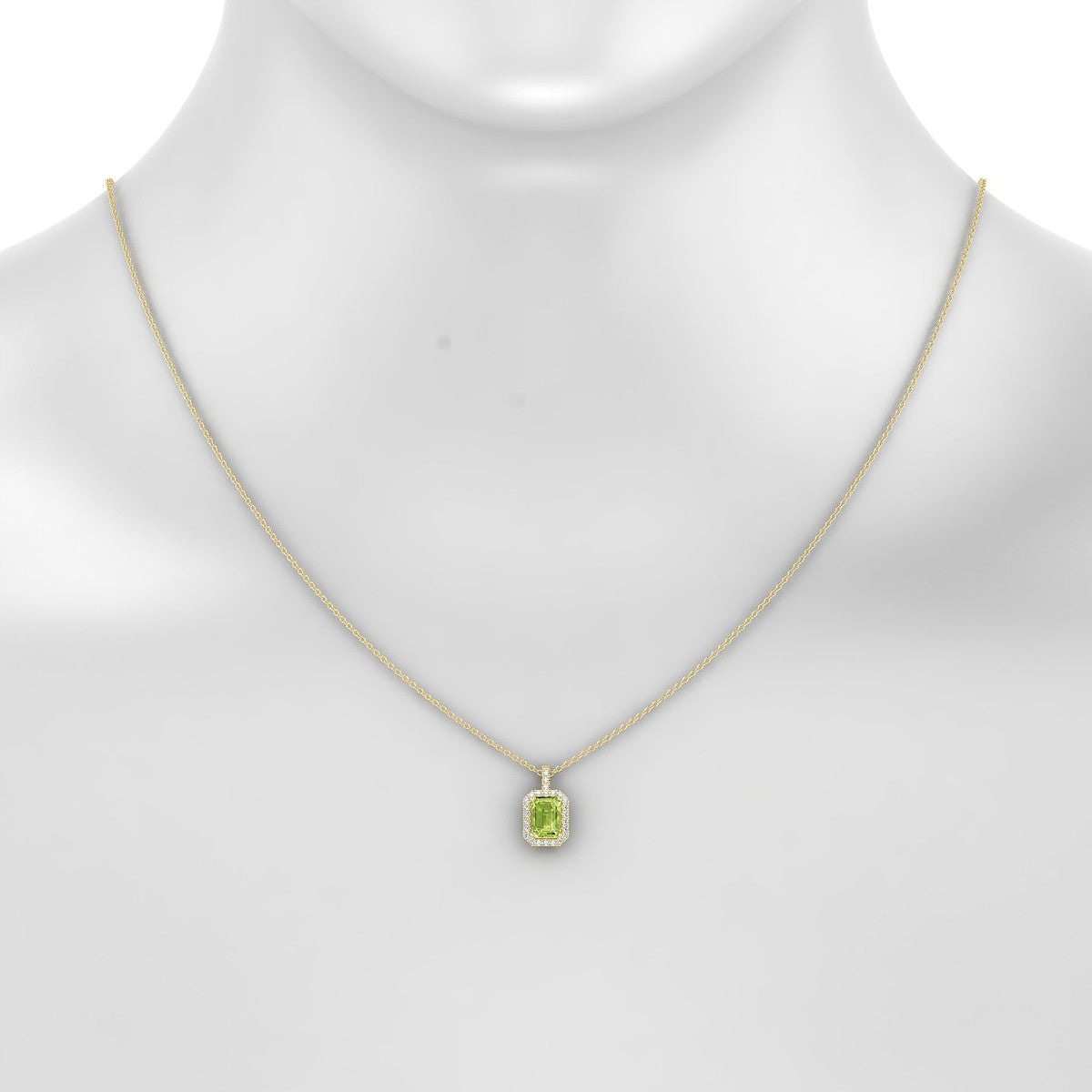 Sunrise | 18k Yellow Gold 7 x 5 mm Emerald Peridot Pendant
