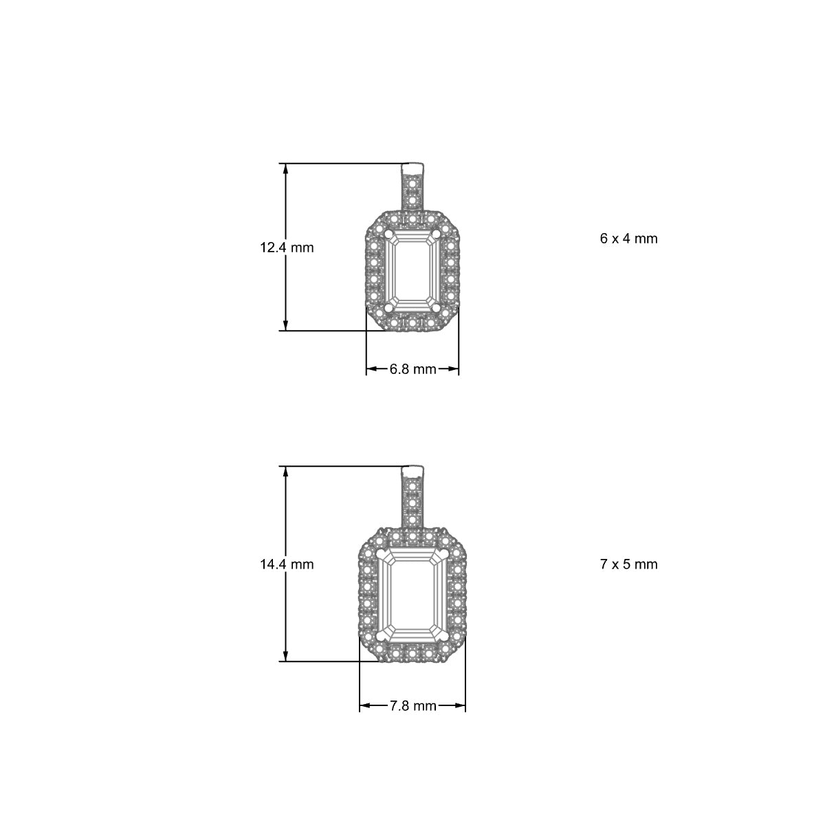 Sunrise | 18k White Gold 7 x 5 mm Emerald Emerald Pendant