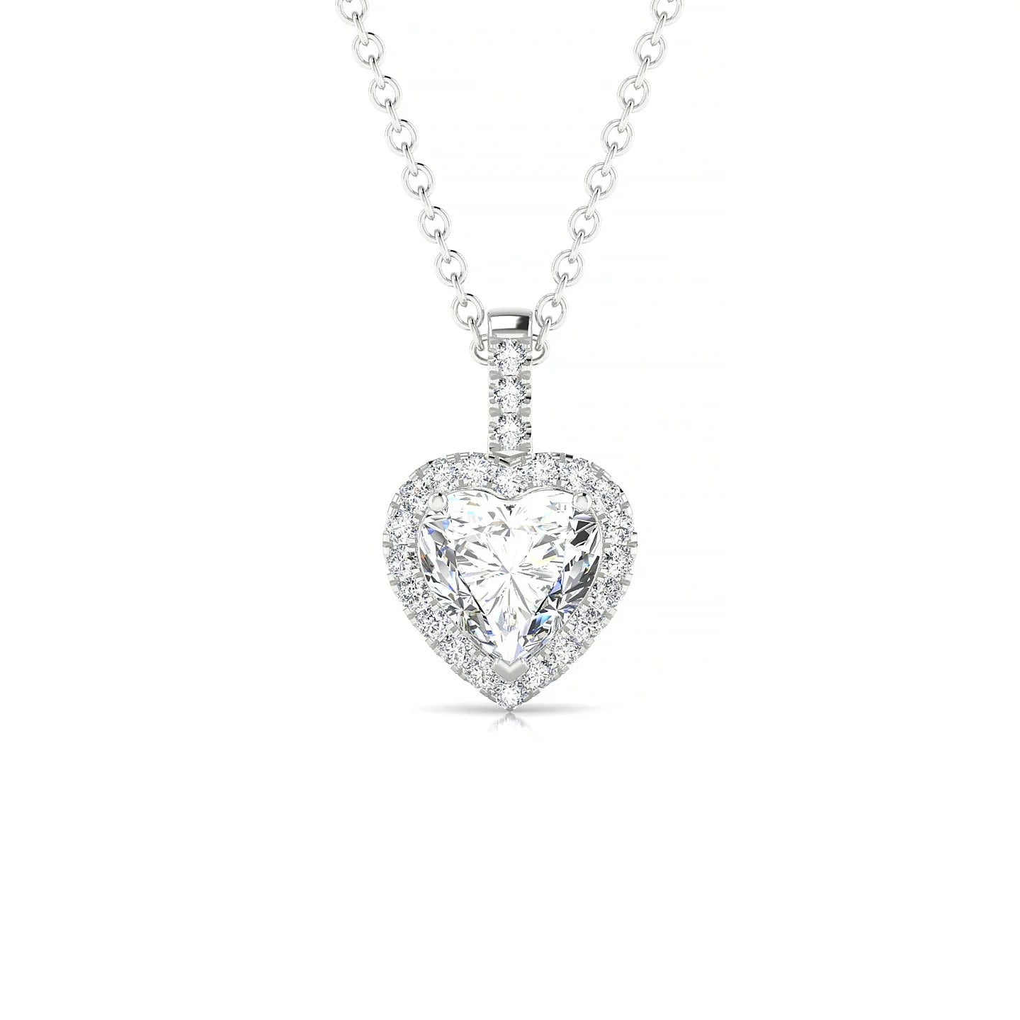 Sunrise | 18k White Gold 5.5 mm Heart Diamond Pendant