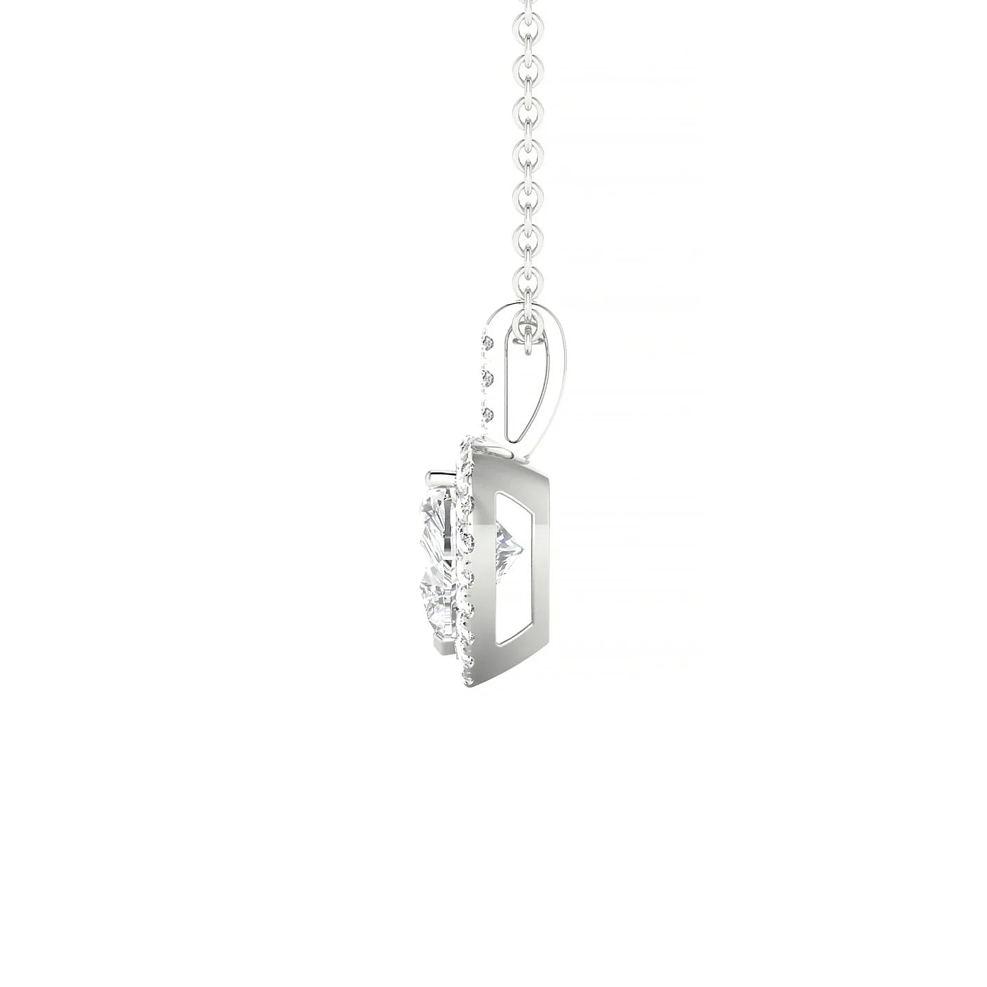 Sunrise | 18k White Gold 5.5 mm Heart Diamond Pendant