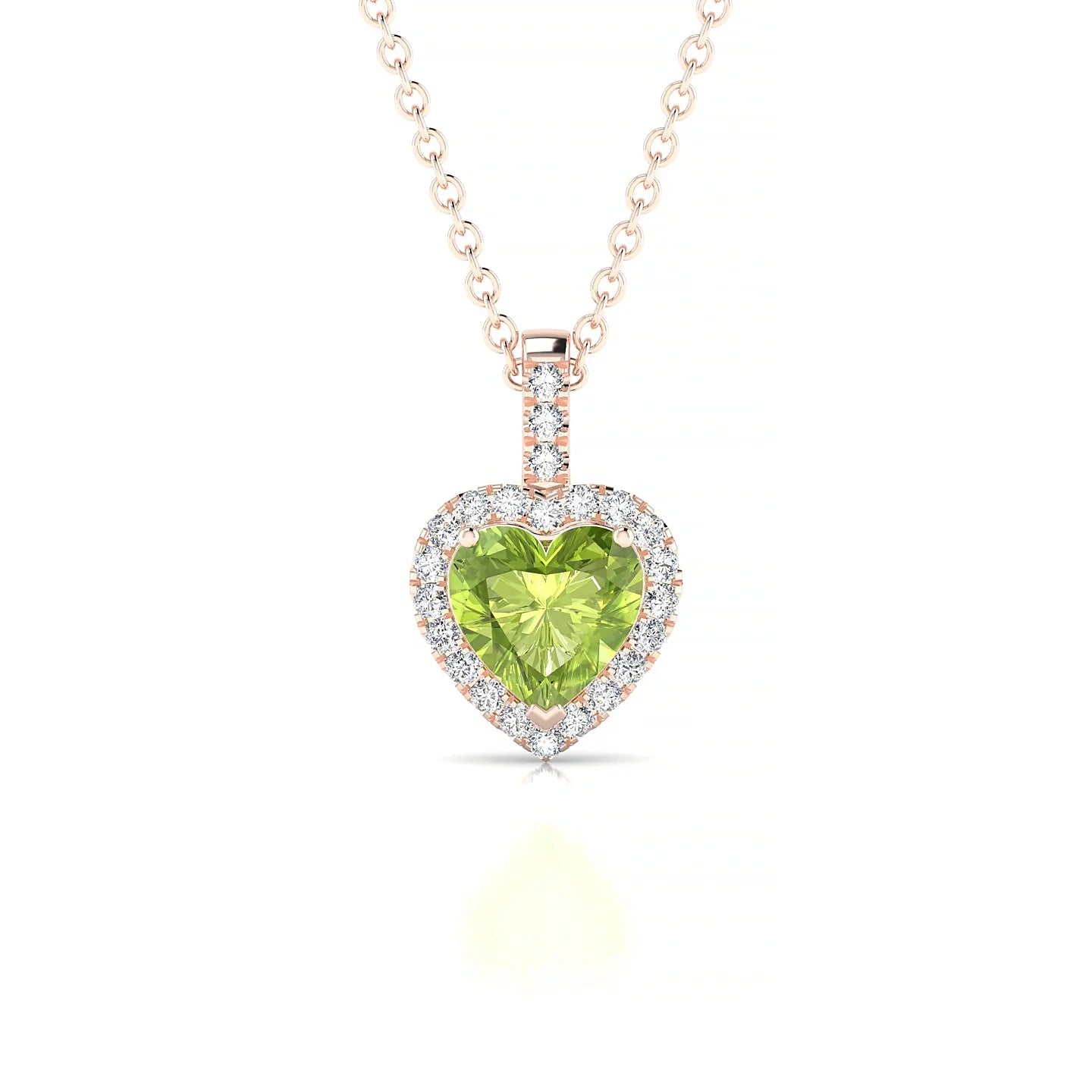 Sunrise | 18k Rose Gold 6 mm Heart Peridot Pendant