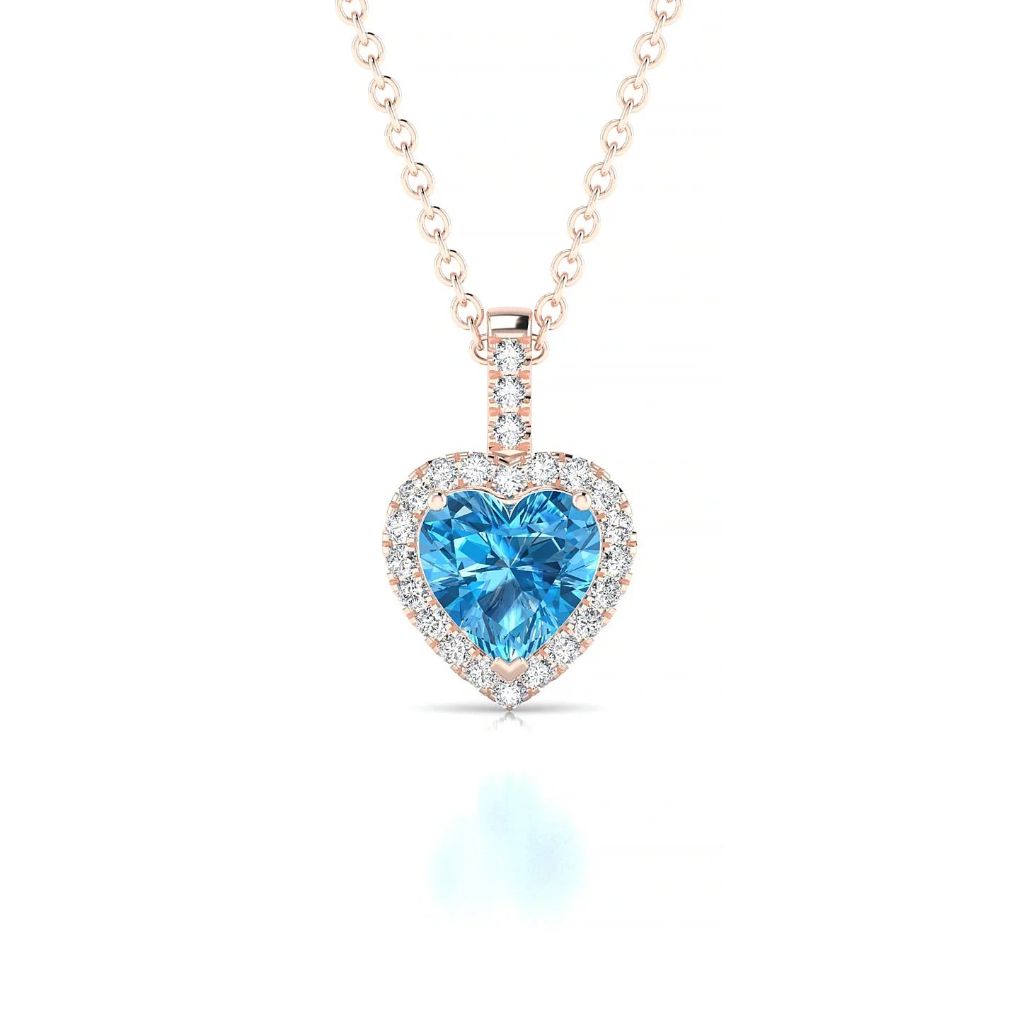 Sunrise | 18k Rose Gold 6 mm Heart Topaz Pendant