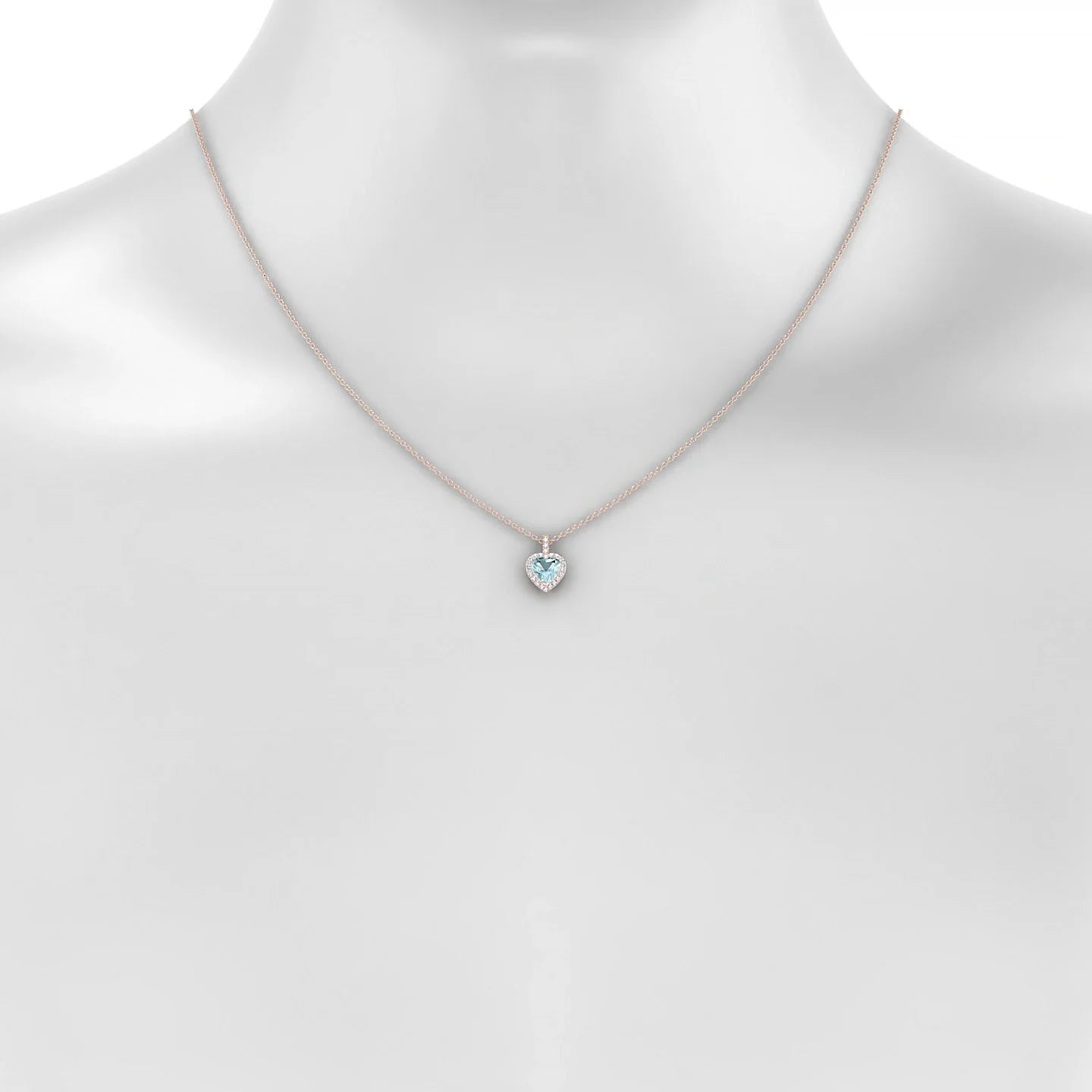 Sunrise | 18k Rose Gold 6 mm Heart Aquamarine Pendant
