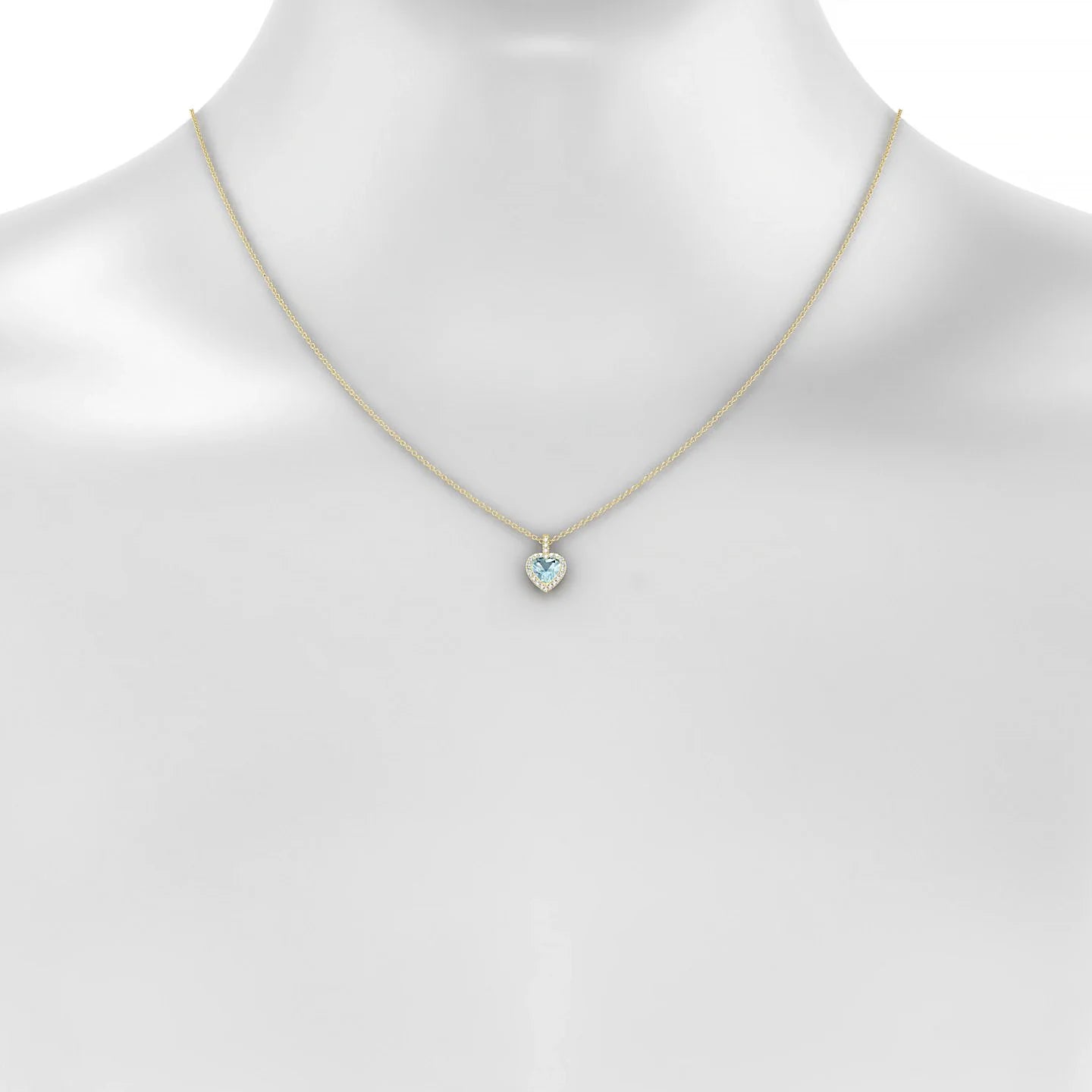 Sunrise | 18k Yellow Gold 6 mm Heart Aquamarine Pendant
