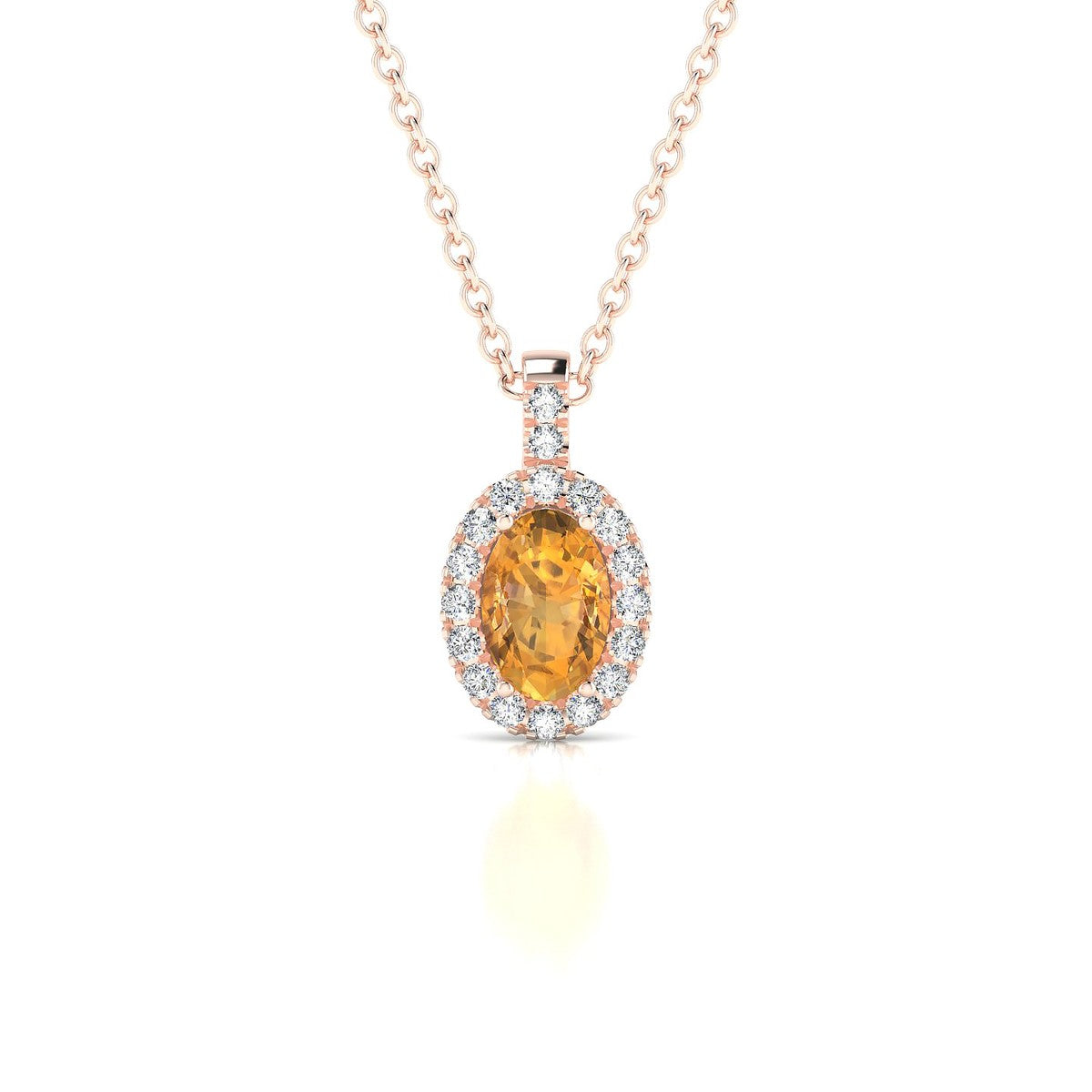 Sunrise | 18k Rose Gold 6 x 4 mm Oval Citrine Pendant