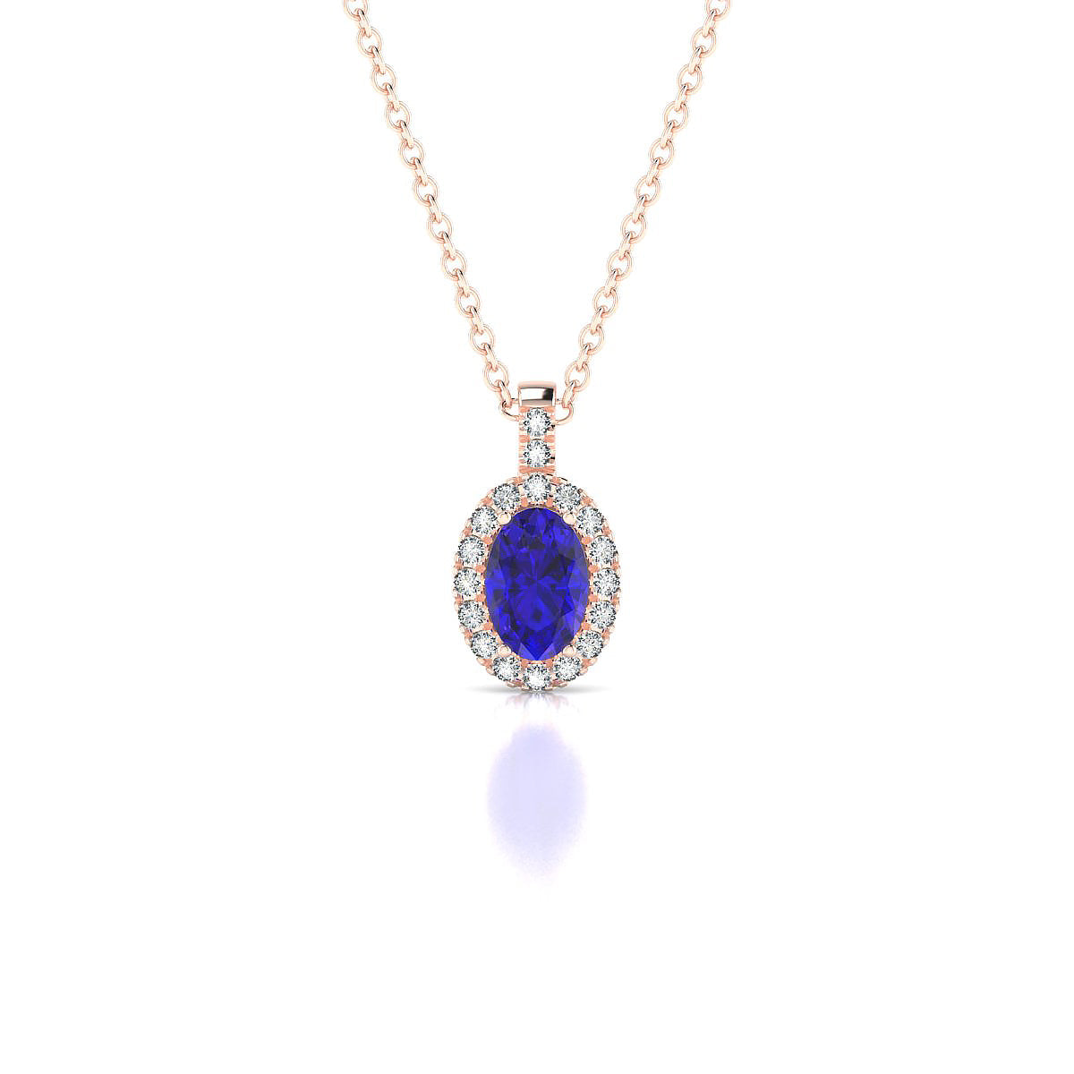 Sunrise | 18k Rose Gold 6 x 4 mm Oval Tanzanite Pendant