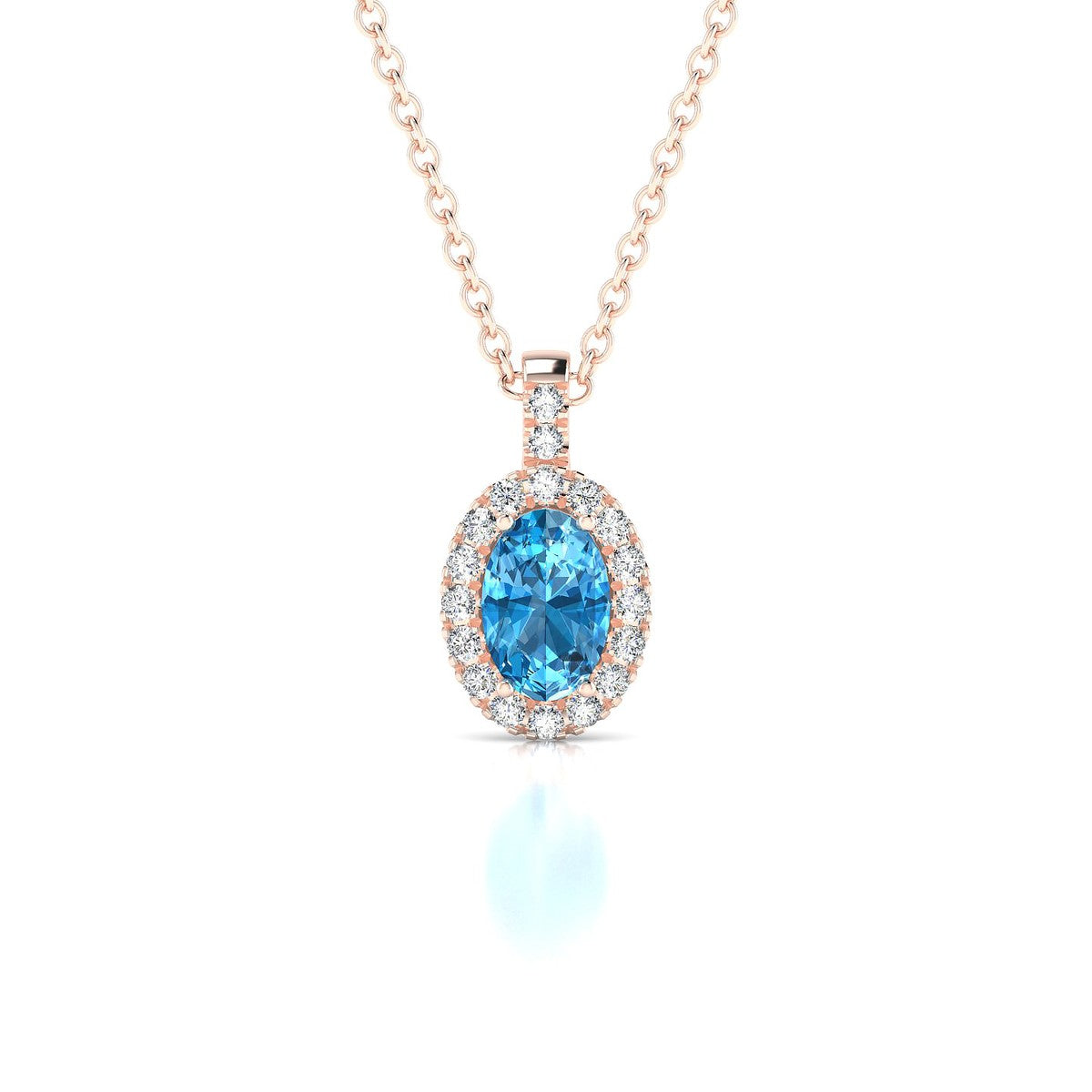Sunrise | 18k Rose Gold 6 x 4 mm Oval Topaz Pendant
