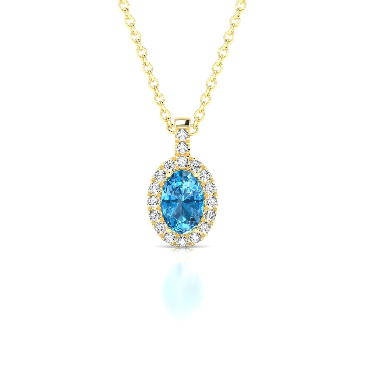 Sunrise | 18k Yellow Gold 6 x 4 mm Oval Topaz Pendant