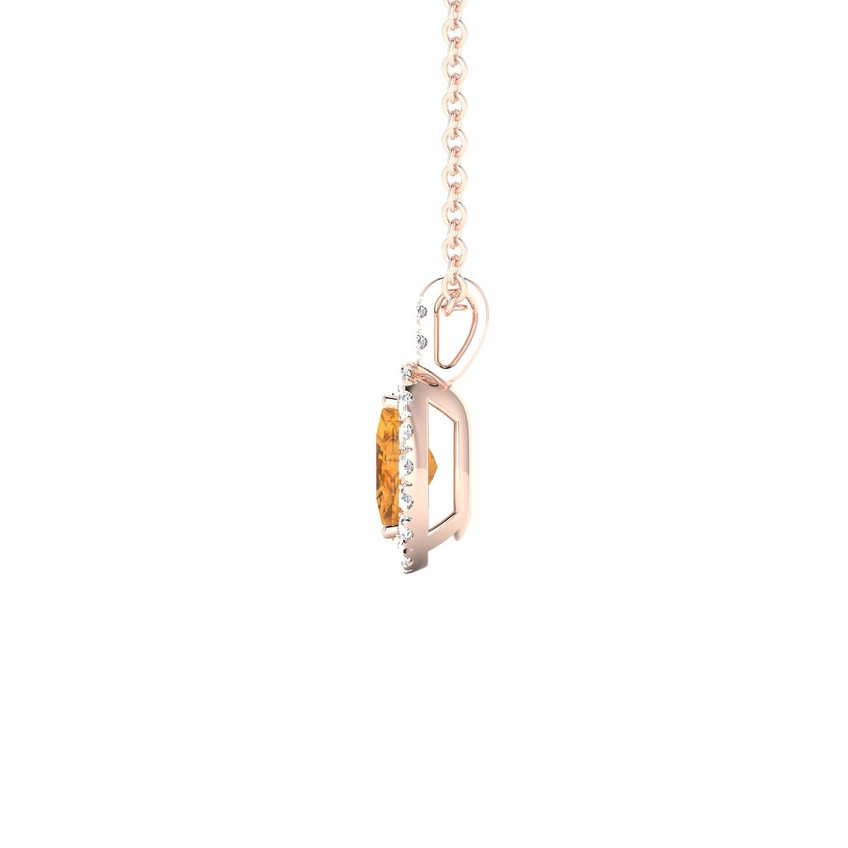 Sunrise | 18k Rose Gold 6 x 4 mm Oval Citrine Pendant