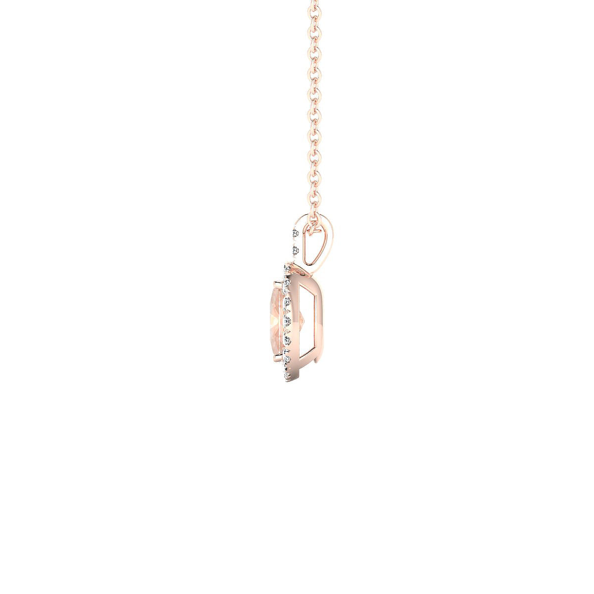 Sunrise | 18k Rose Gold 6 x 4 mm Oval Morganite Pendant