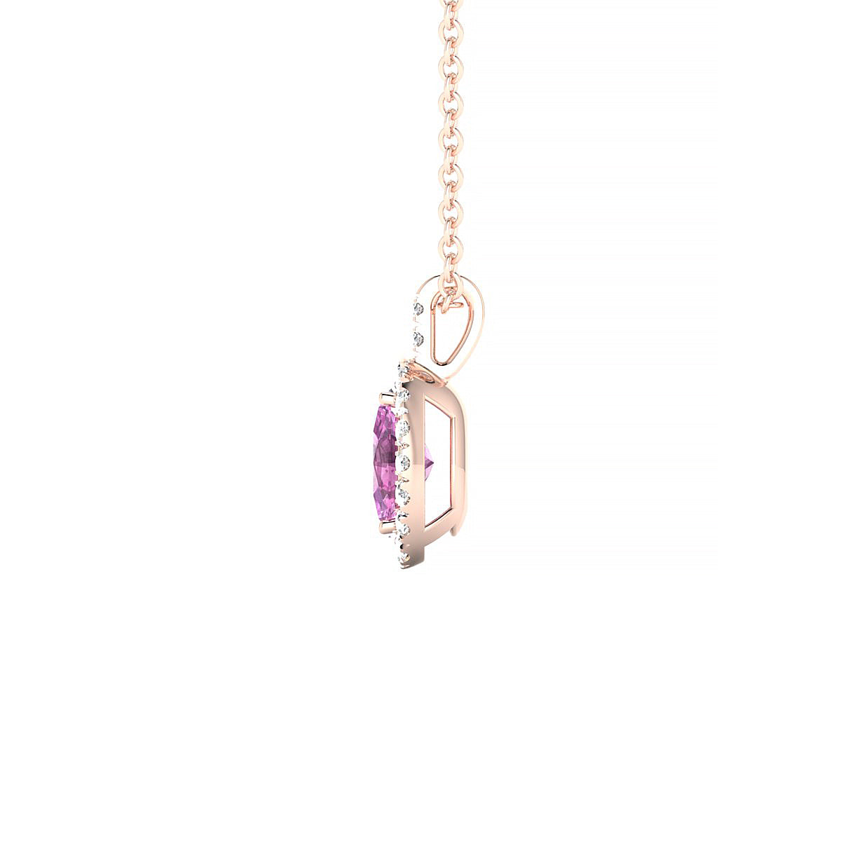 Sunrise | 18k Rose Gold 6 x 4 mm Oval Pink Sapphire Pendant
