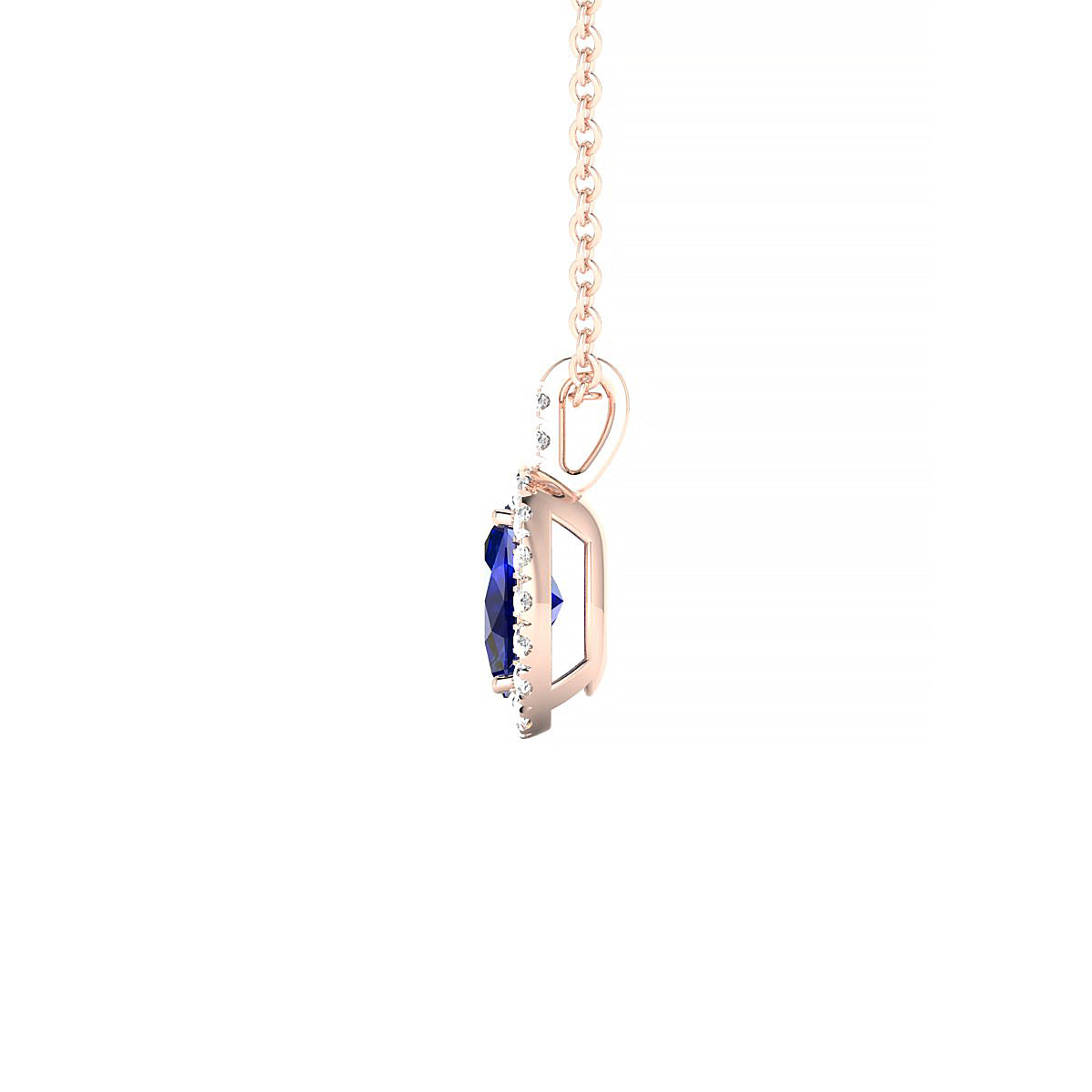 Sunrise | 18k Rose Gold 6 x 4 mm Oval Sapphire Pendant
