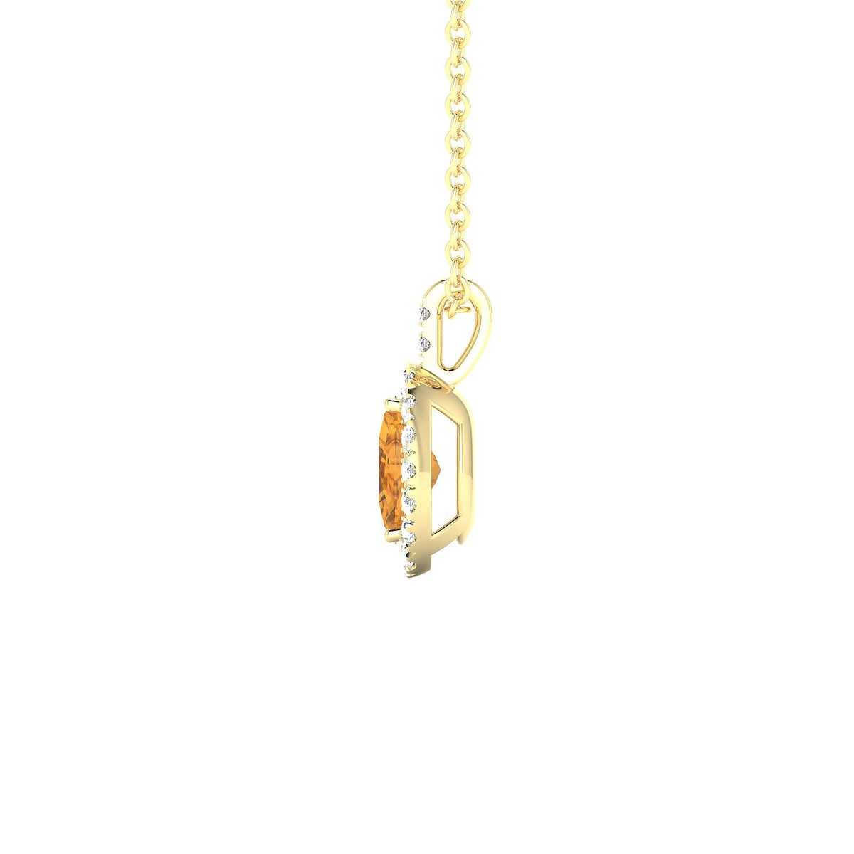 Sunrise | 18k Yellow Gold 6 x 4 mm Oval Citrine Pendant