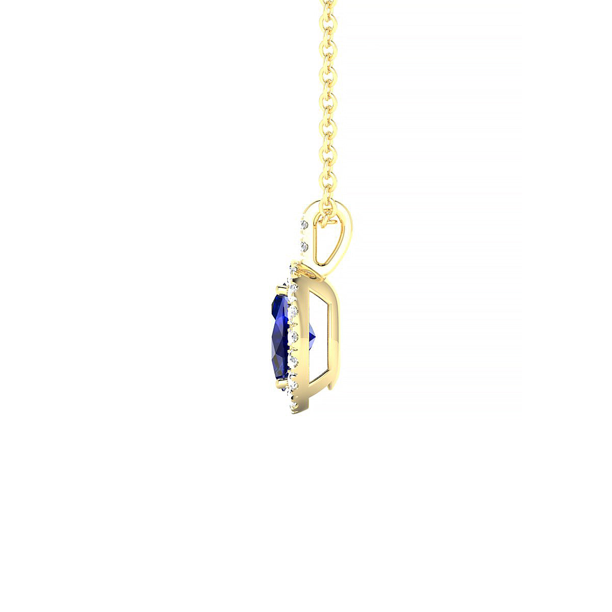 Sunrise | 18k Yellow Gold 6 x 4 mm Oval Sapphire Pendant