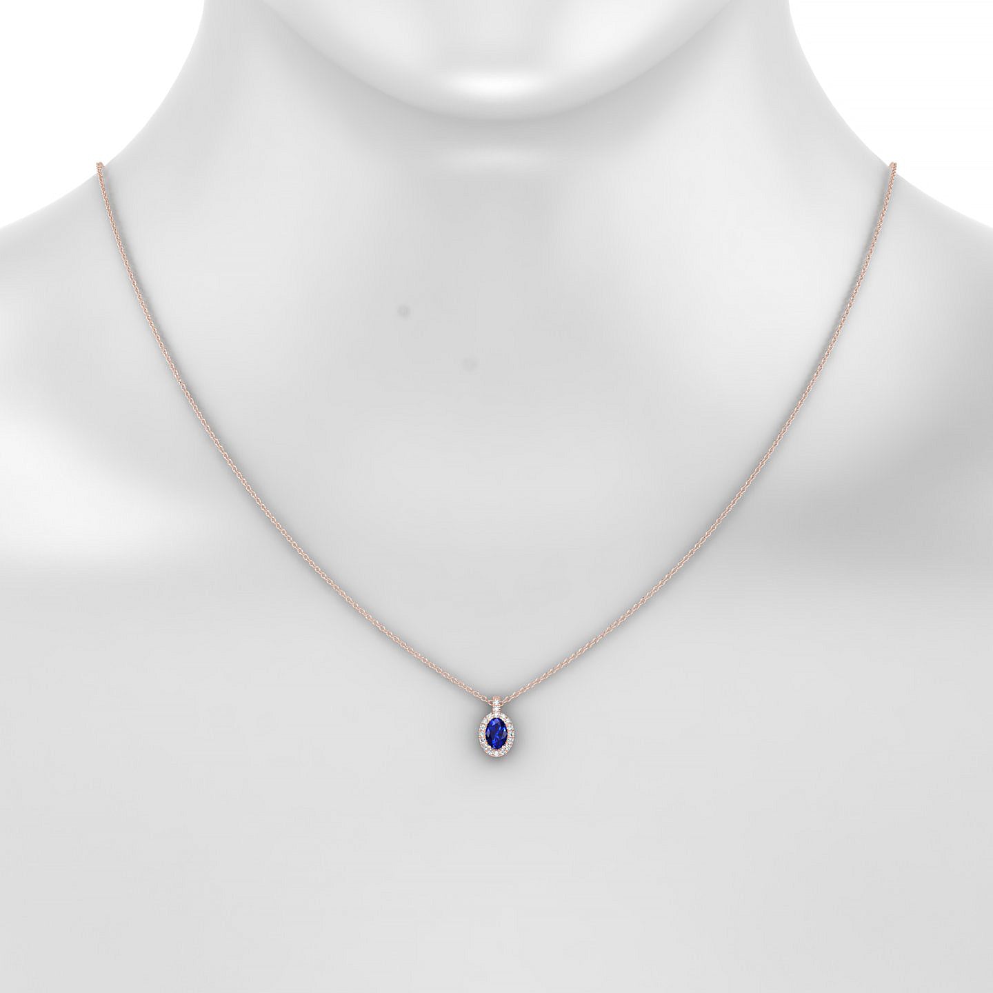 Sunrise | 18k Rose Gold 6 x 4 mm Oval Sapphire Pendant