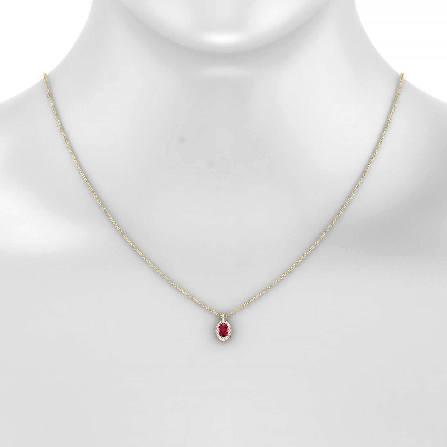 Sunrise | 18k Yellow Gold 6 x 4 mm Oval Ruby Pendant