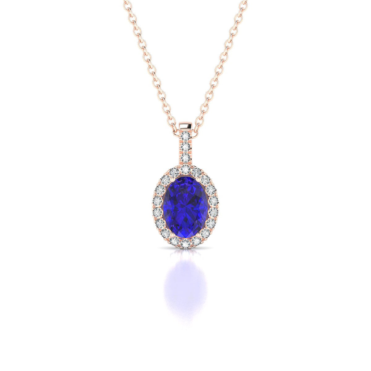 Sunrise | 18k Rose Gold 7 x 5 mm Oval Tanzanite Pendant