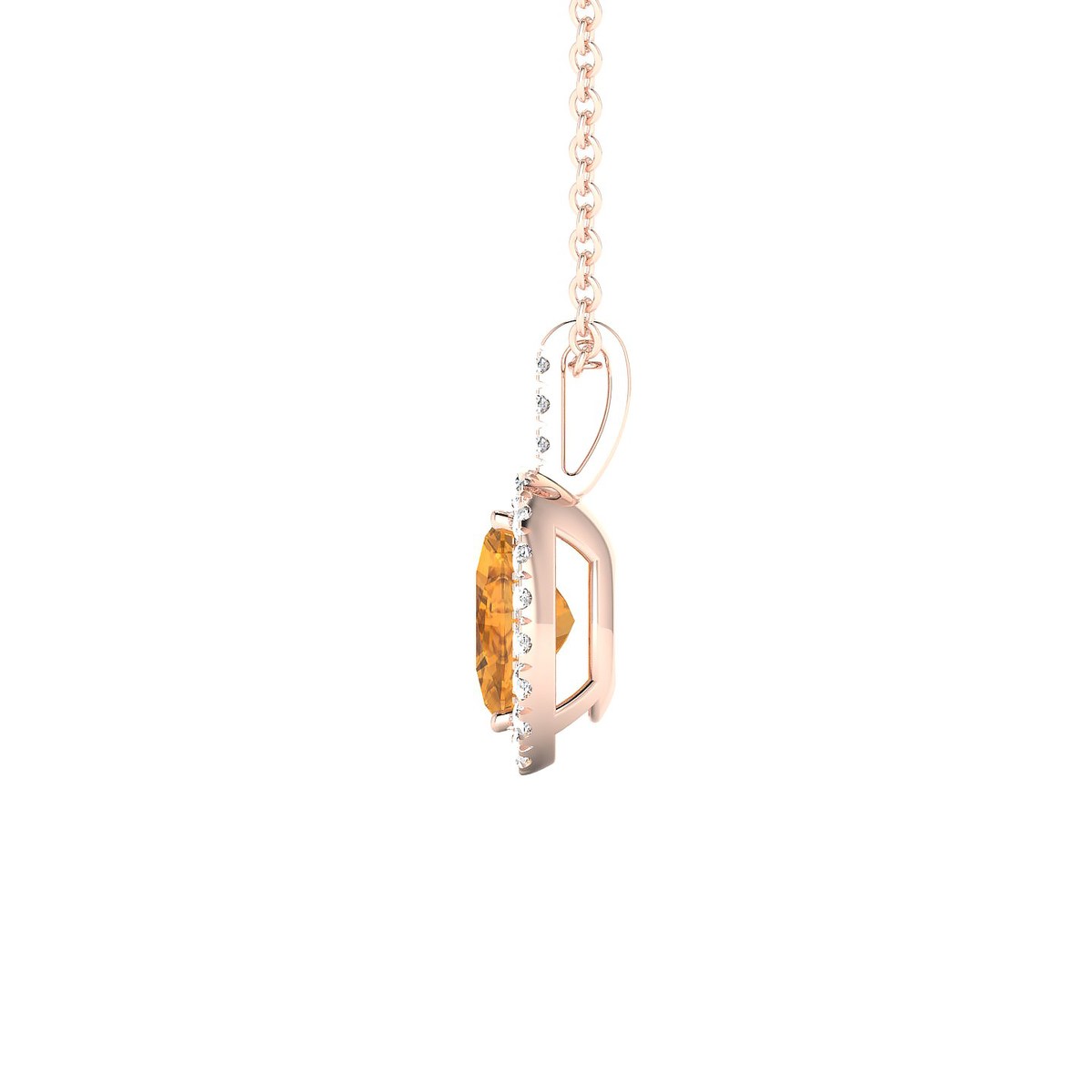Sunrise | 18k Rose Gold 7 x 5 mm Oval Citrine Pendant