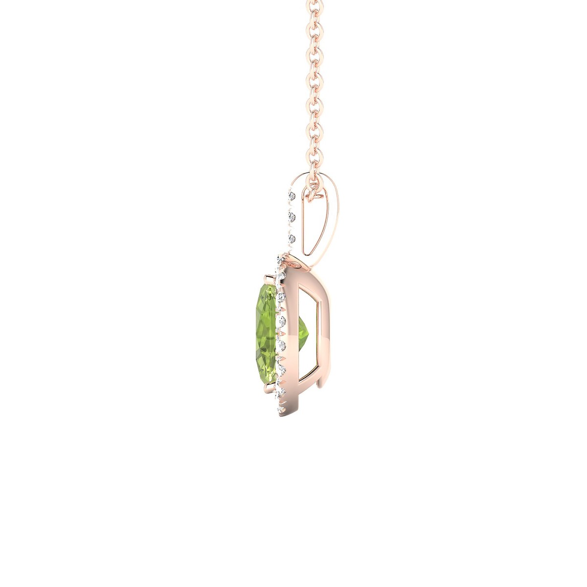 Sunrise | 18k Rose Gold 7 x 5 mm Oval Peridot Pendant