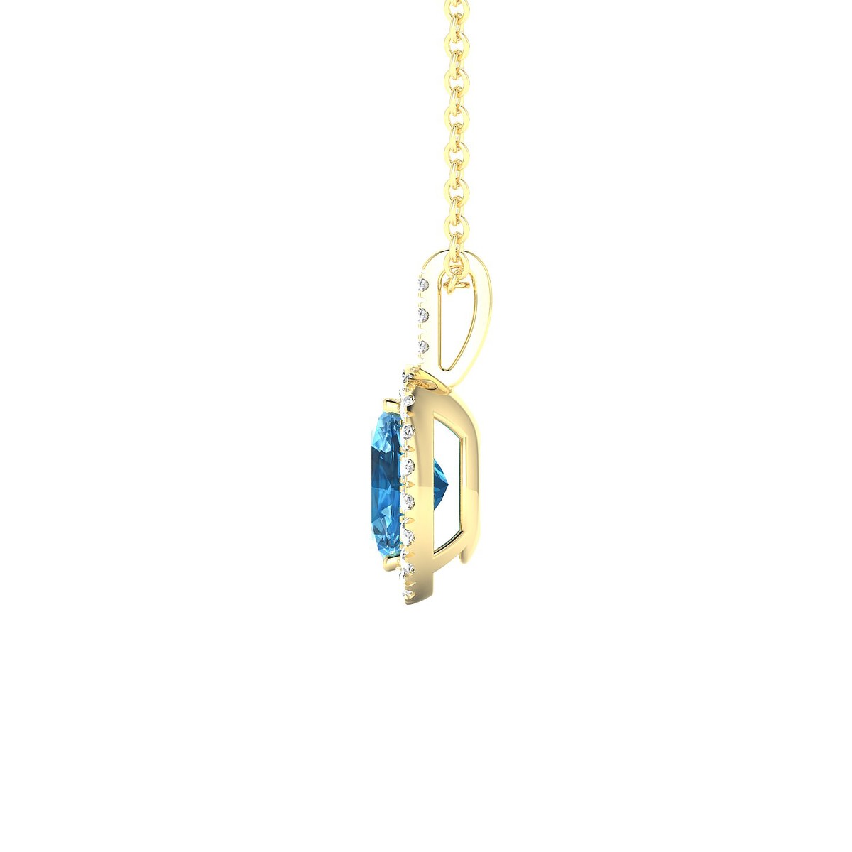 Sunrise | 18k Yellow Gold 7 x 5 mm Oval Topaz Pendant