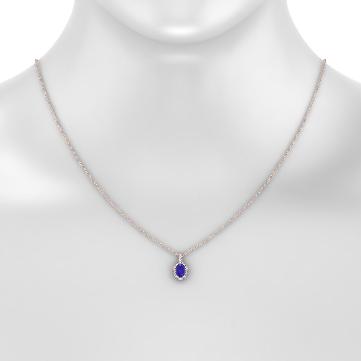Sunrise | 18k Rose Gold 7 x 5 mm Oval Tanzanite Pendant