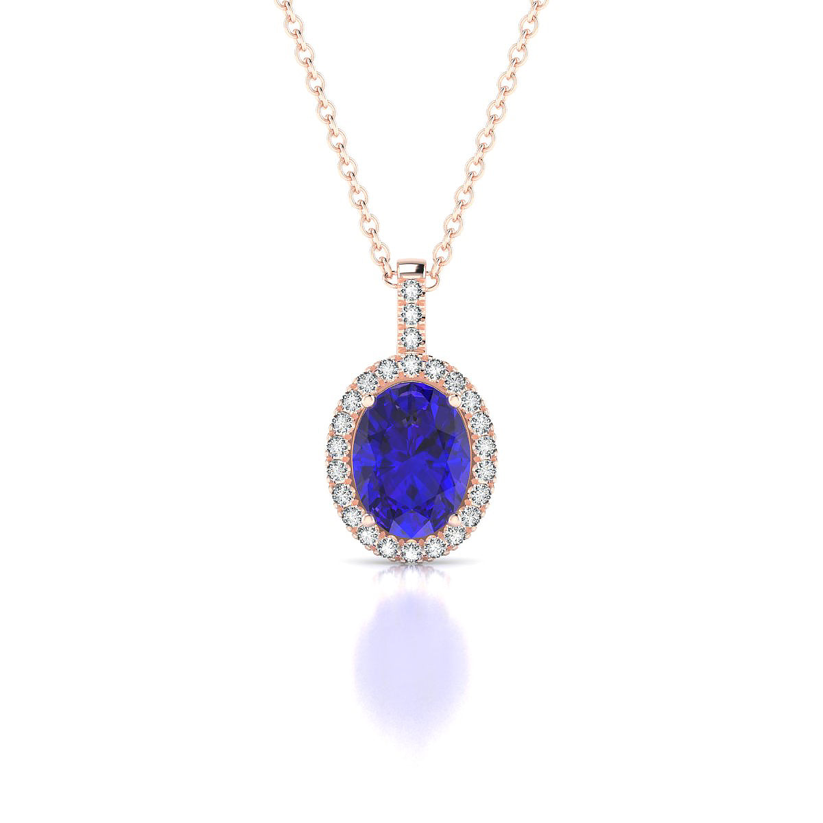 Sunrise | 18k Rose Gold 8 x 6 mm Oval Tanzanite Pendant