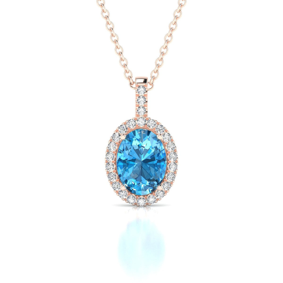 Sunrise | 18k Rose Gold 8 x 6 mm Oval Topaz Pendant