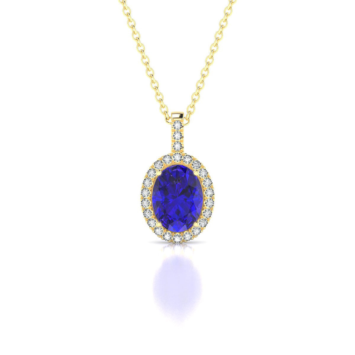 Sunrise | 18k Yellow Gold 8 x 6 mm Oval Tanzanite Pendant