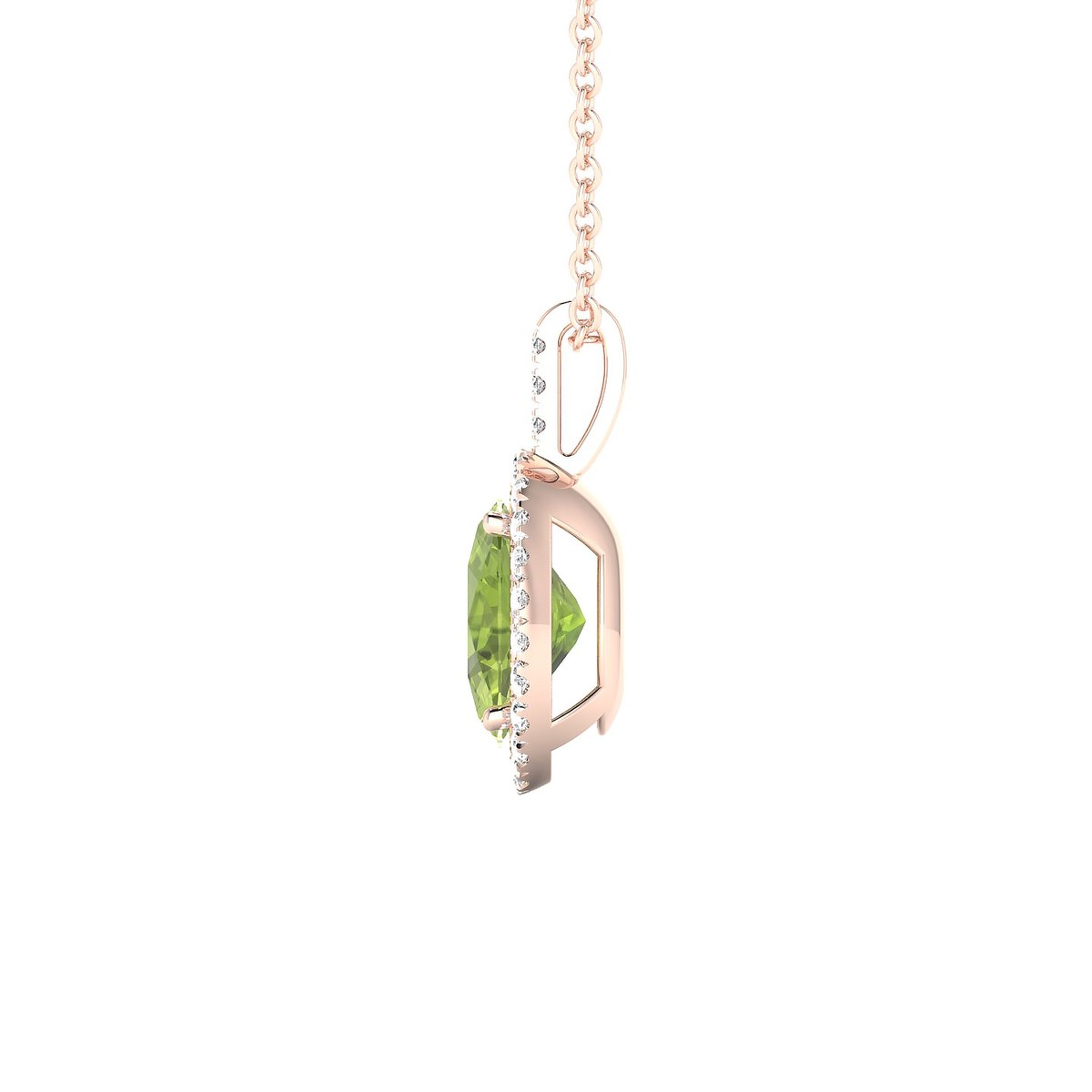 Sunrise | 18k Rose Gold 8 x 6 mm Oval Peridot Pendant