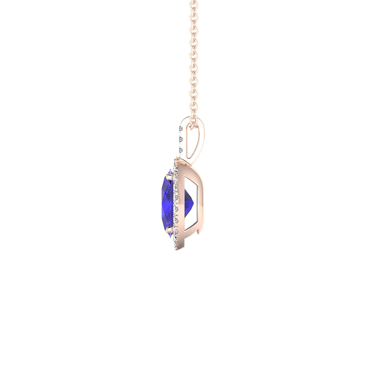 Sunrise | 18k Rose Gold 8 x 6 mm Oval Tanzanite Pendant