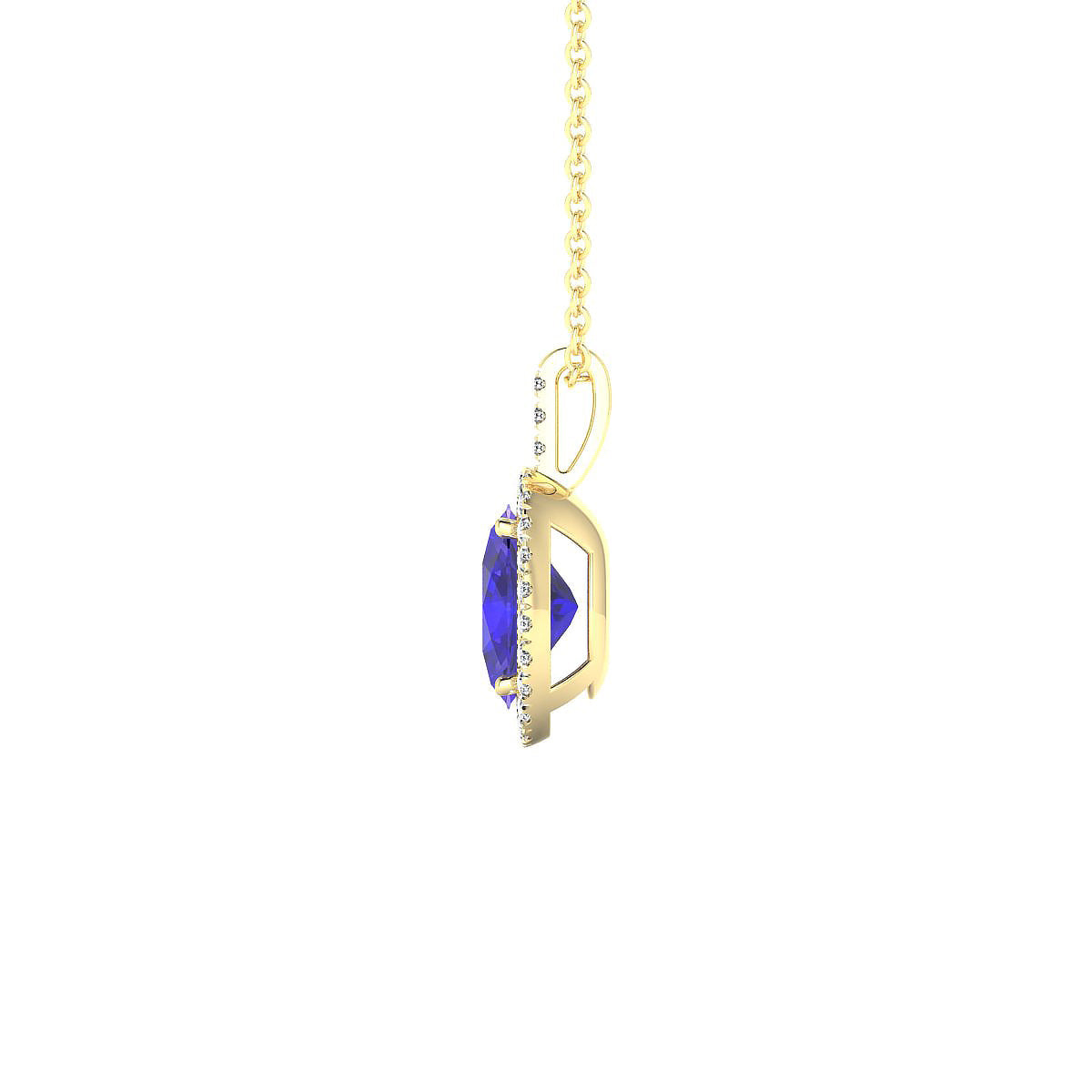 Sunrise | 18k Yellow Gold 8 x 6 mm Oval Tanzanite Pendant