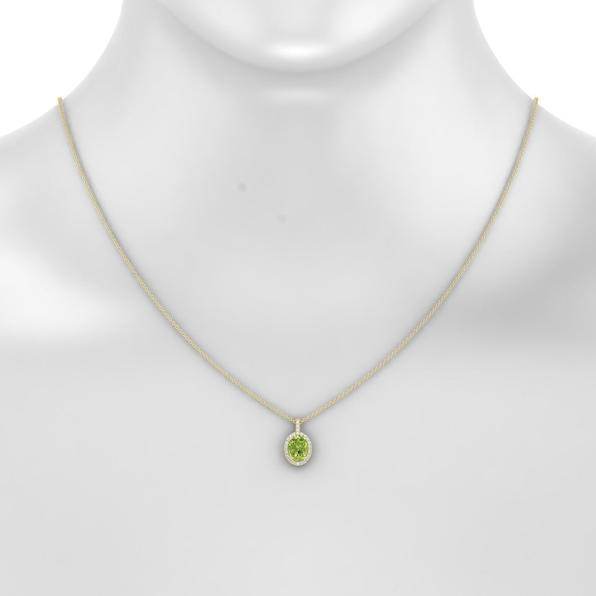 Sunrise | 18k Yellow Gold 8 x 6 mm Oval Peridot Pendant