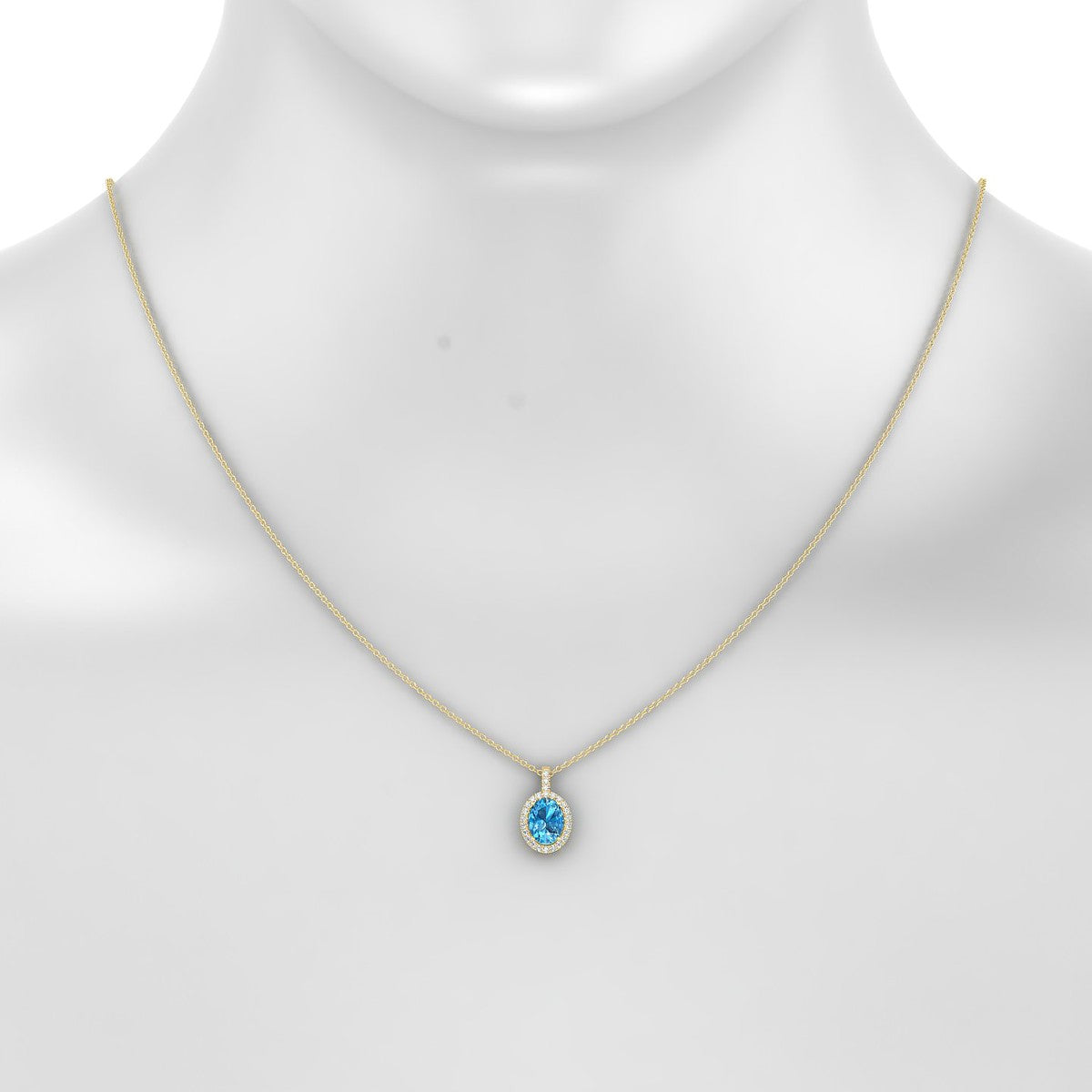Sunrise | 18k Yellow Gold 8 x 6 mm Oval Topaz Pendant
