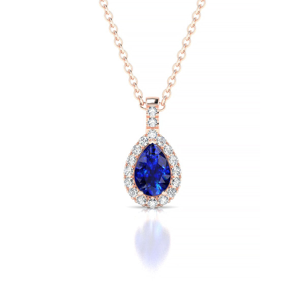 Sunrise | 18k Rose Gold 6 x 4 mm Pear Sapphire Pendant