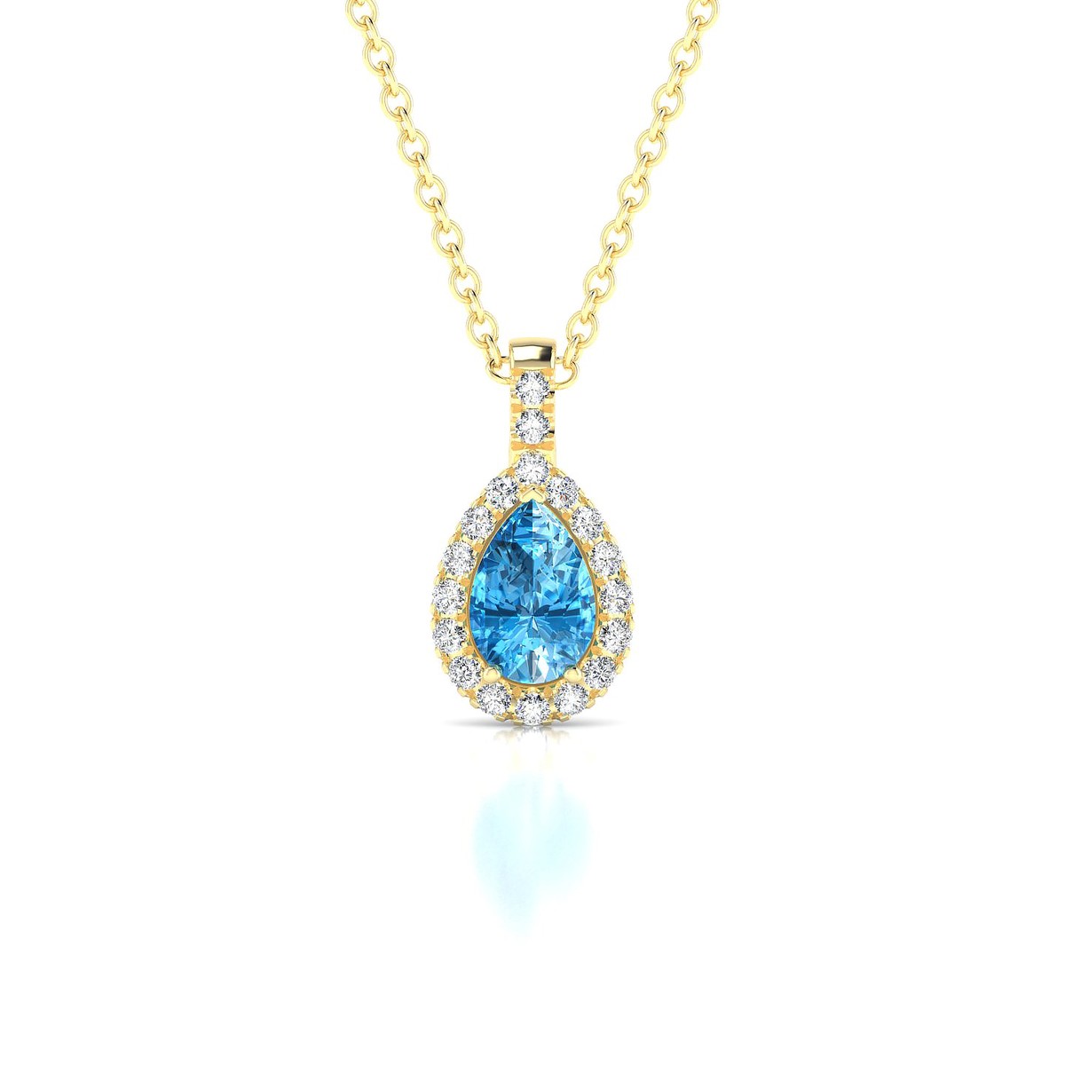 Sunrise | 18k Yellow Gold 6 x 4 mm Pear Topaz Pendant