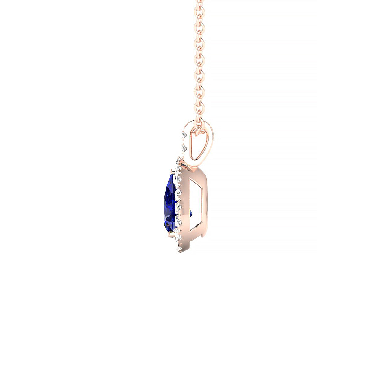 Sunrise | 18k Rose Gold 6 x 4 mm Pear Sapphire Pendant