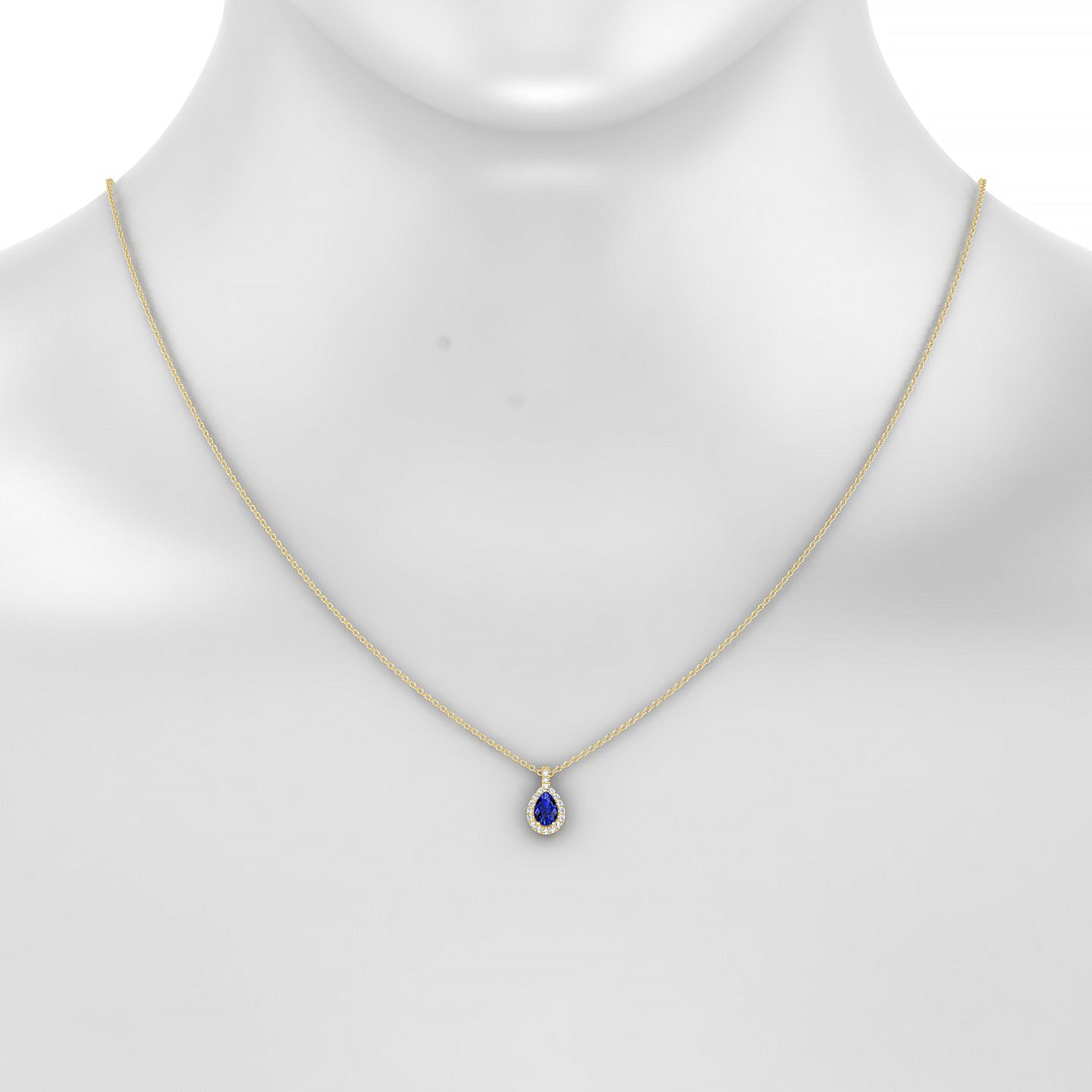 Sunrise | 18k Yellow Gold 6 x 4 mm Pear Sapphire Pendant
