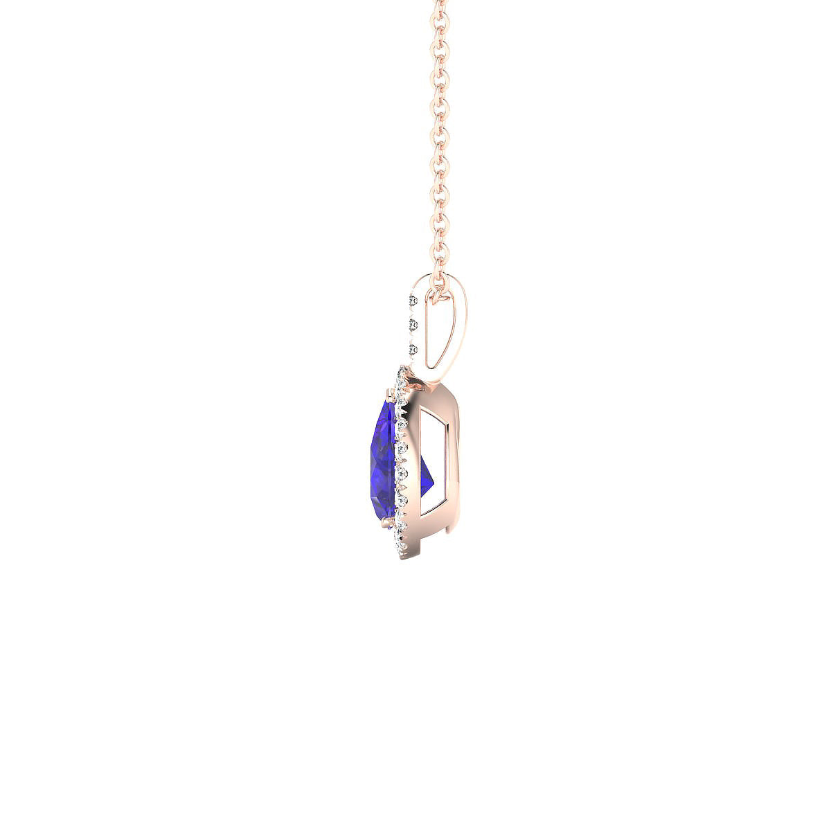 Sunrise | 18k Rose Gold 7 x 5 mm Pear Tanzanite Pendant